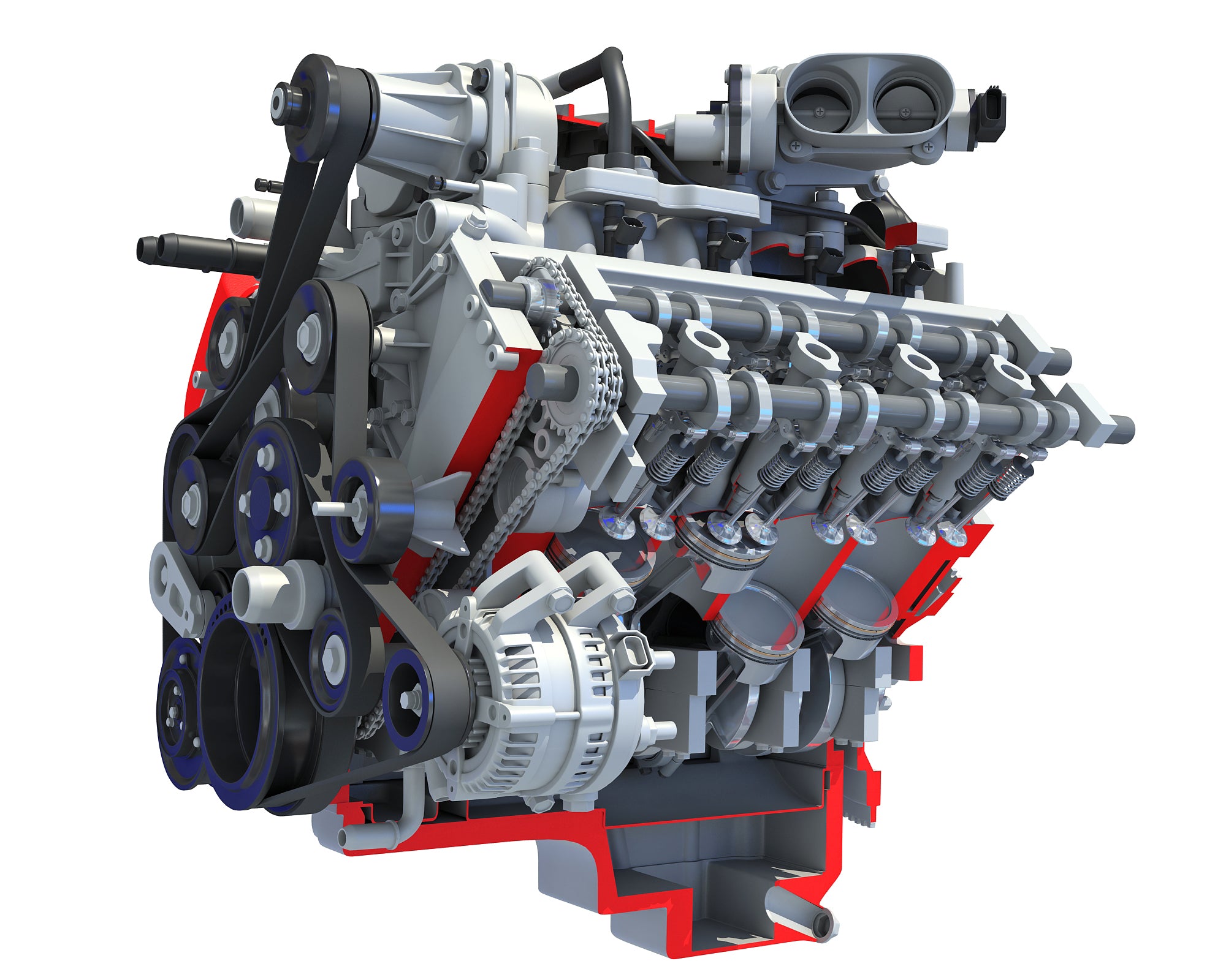 Cutaway V8 Engine