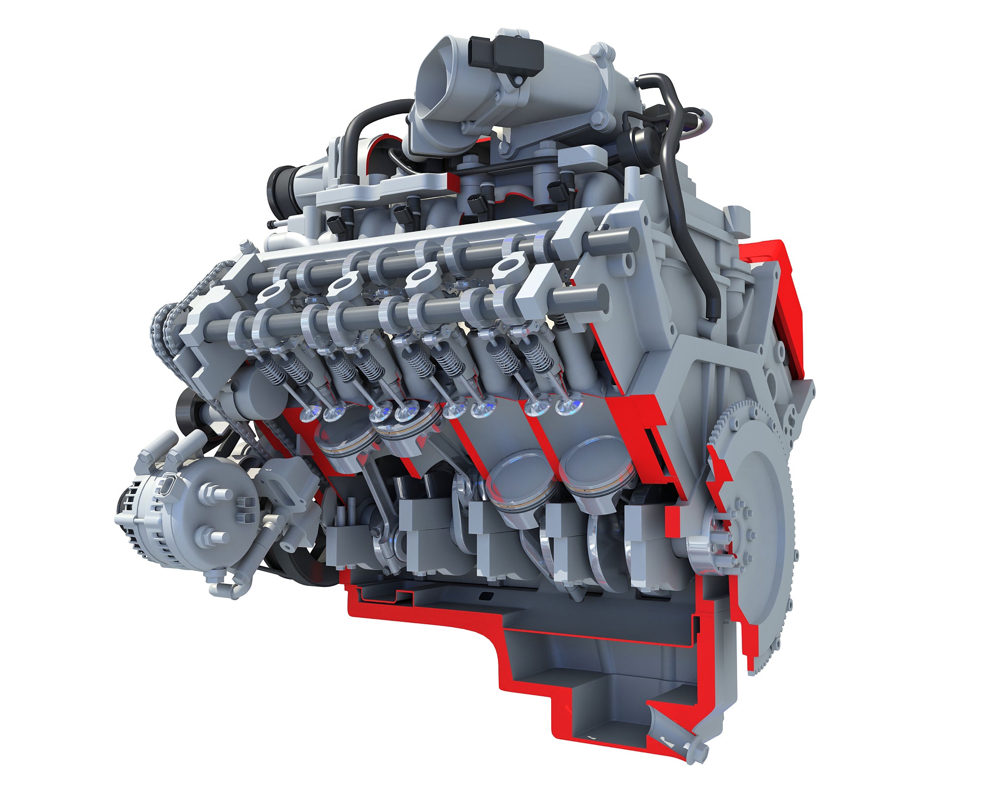 Cutaway V8 Engine