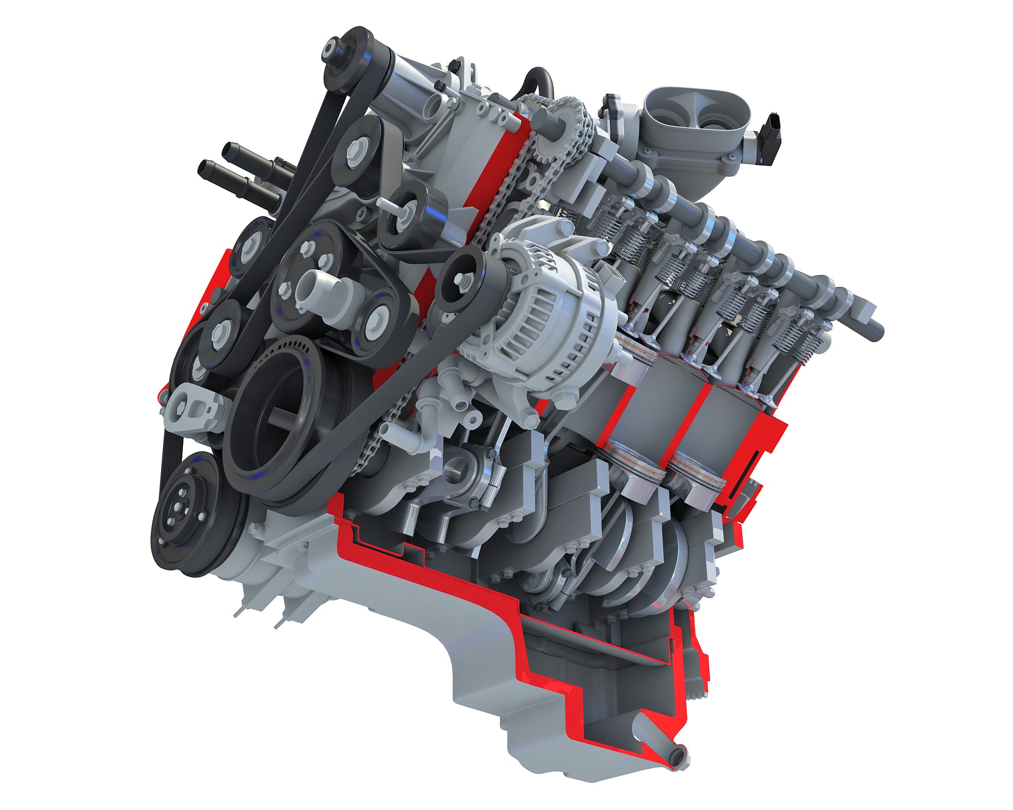Cutaway V8 Engine