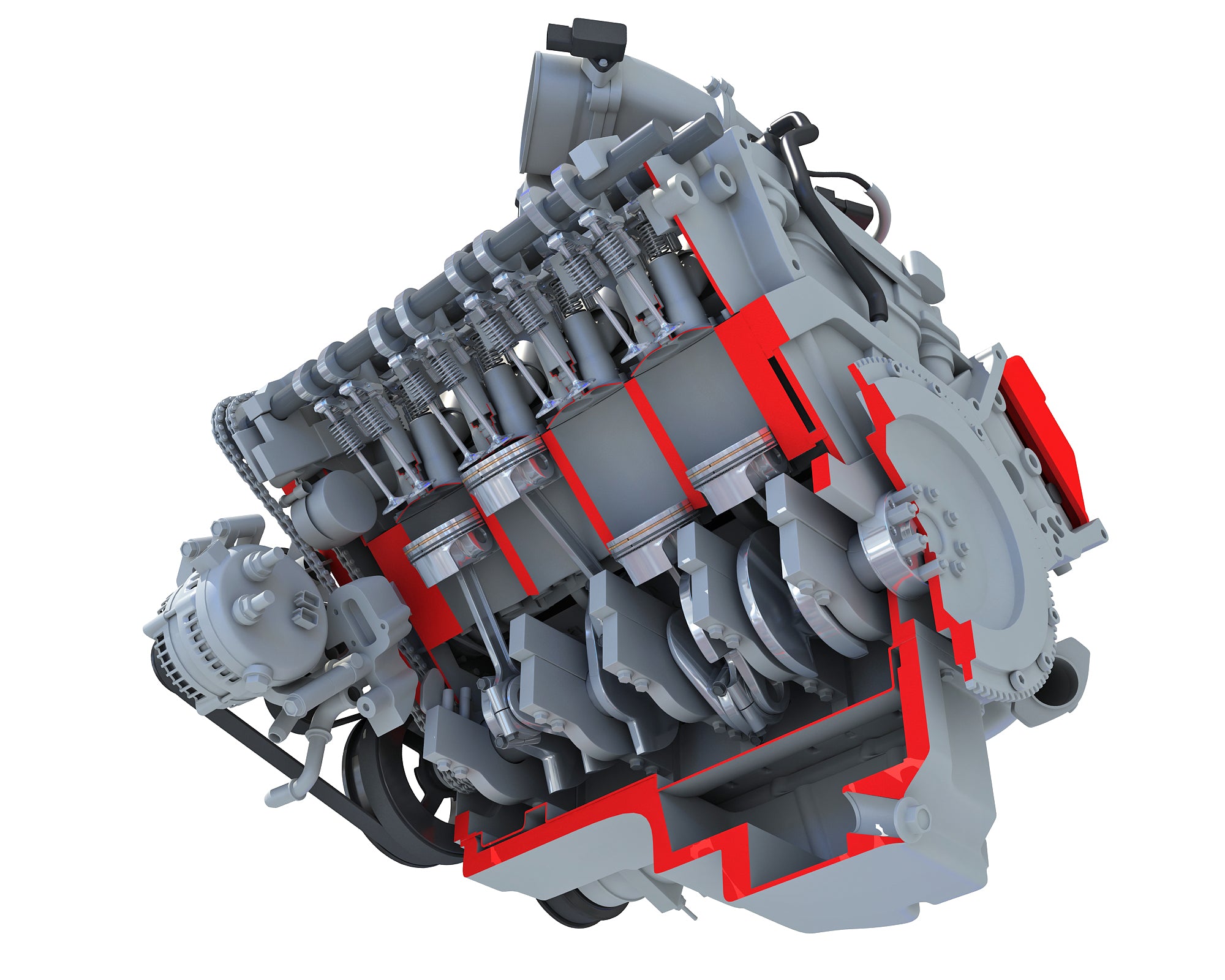 Cutaway V8 Engine