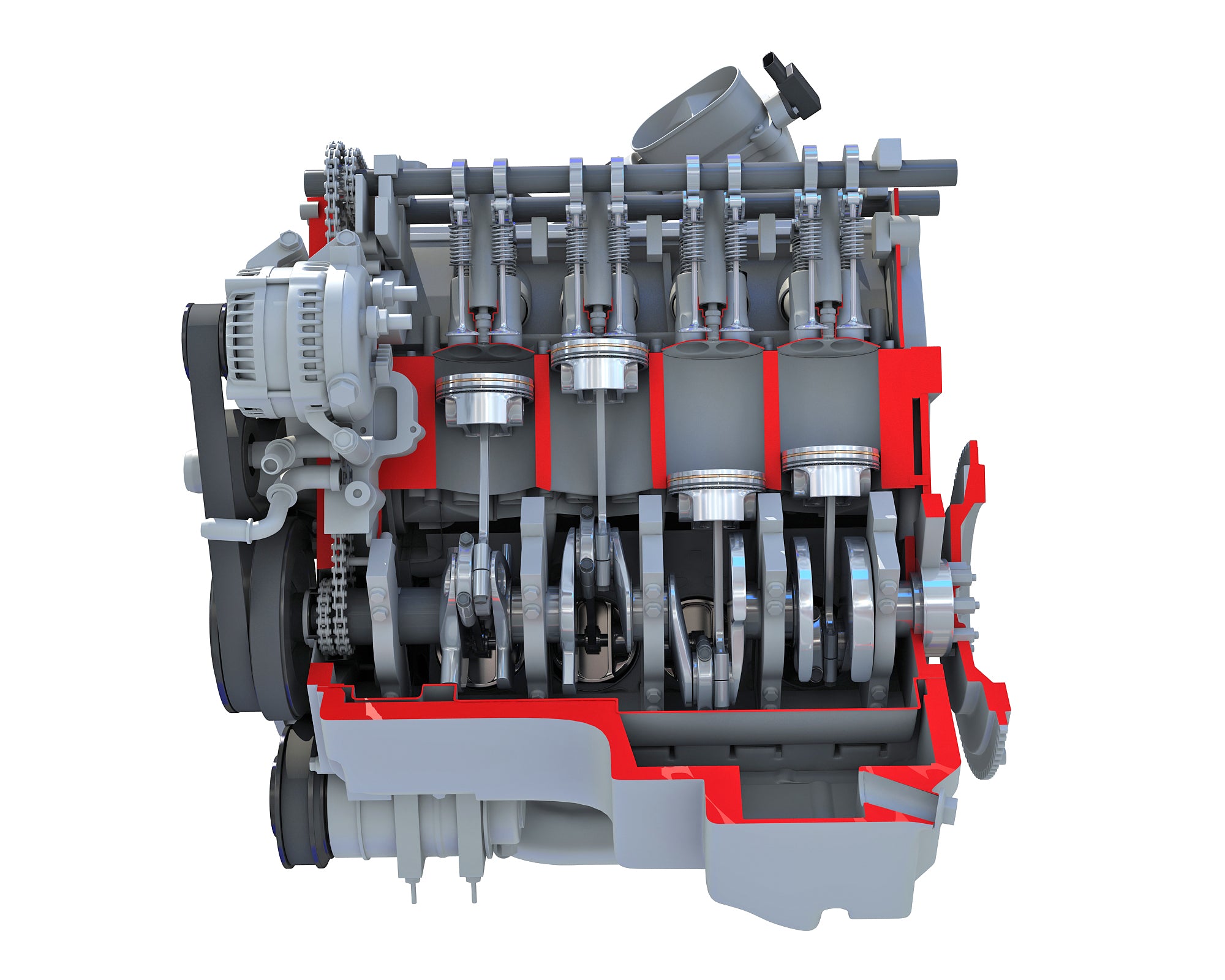 Cutaway V8 Engine