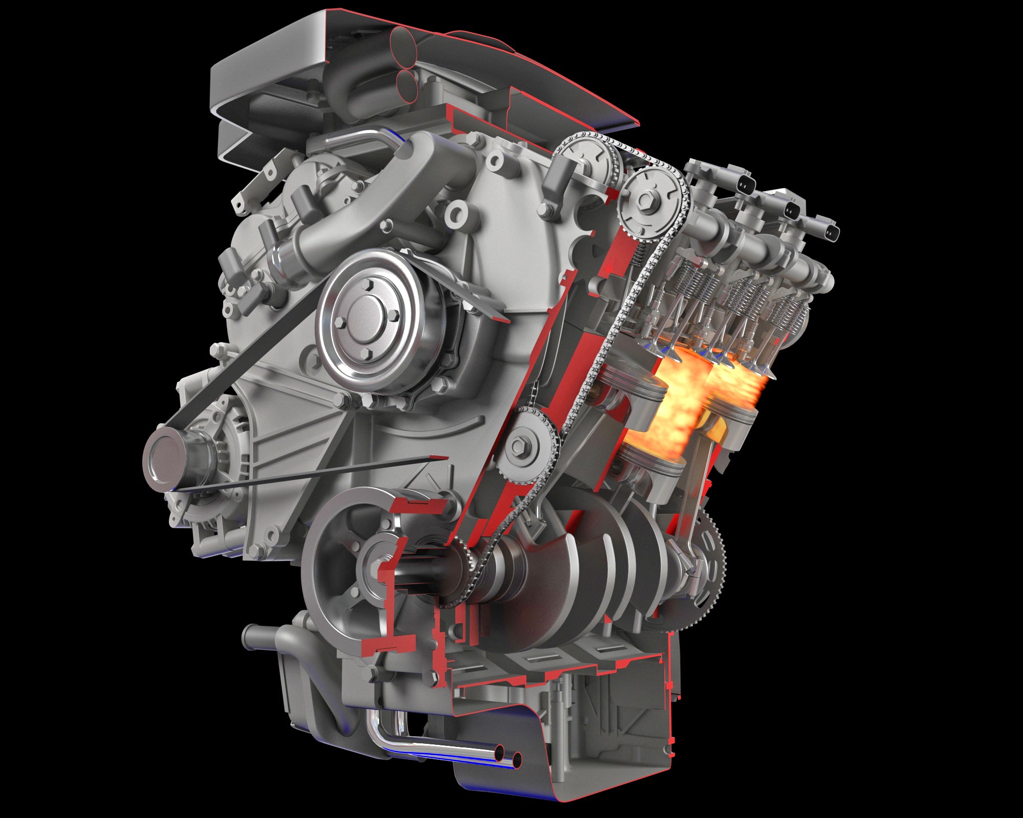 Sectioned Engine 3D Models