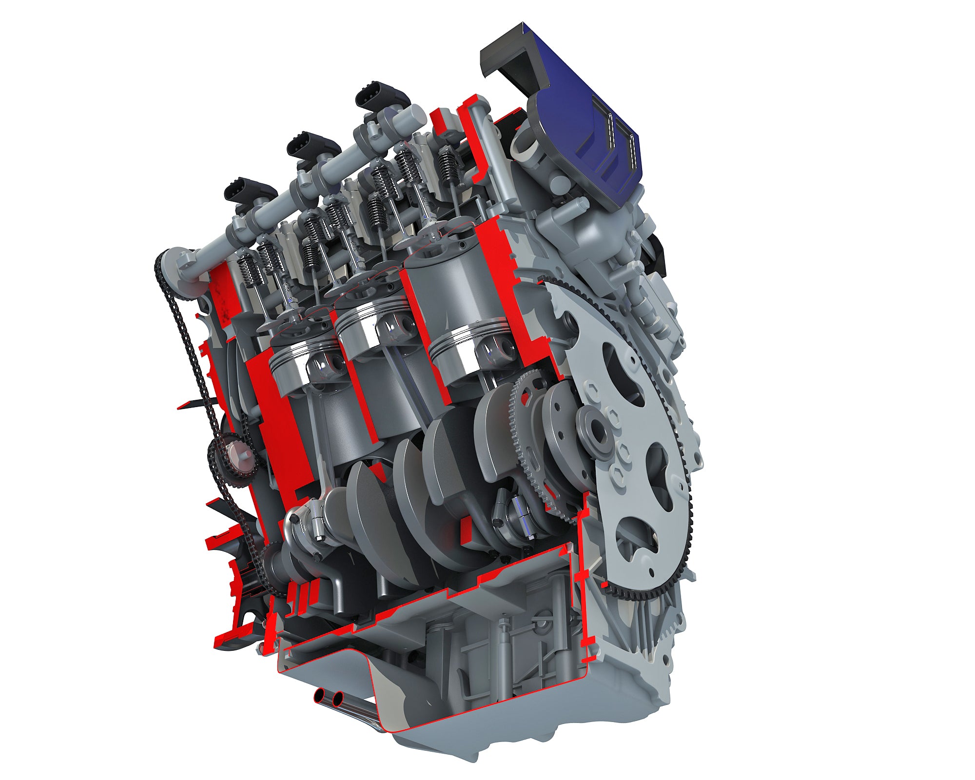 Sectioned Engine 3D Models