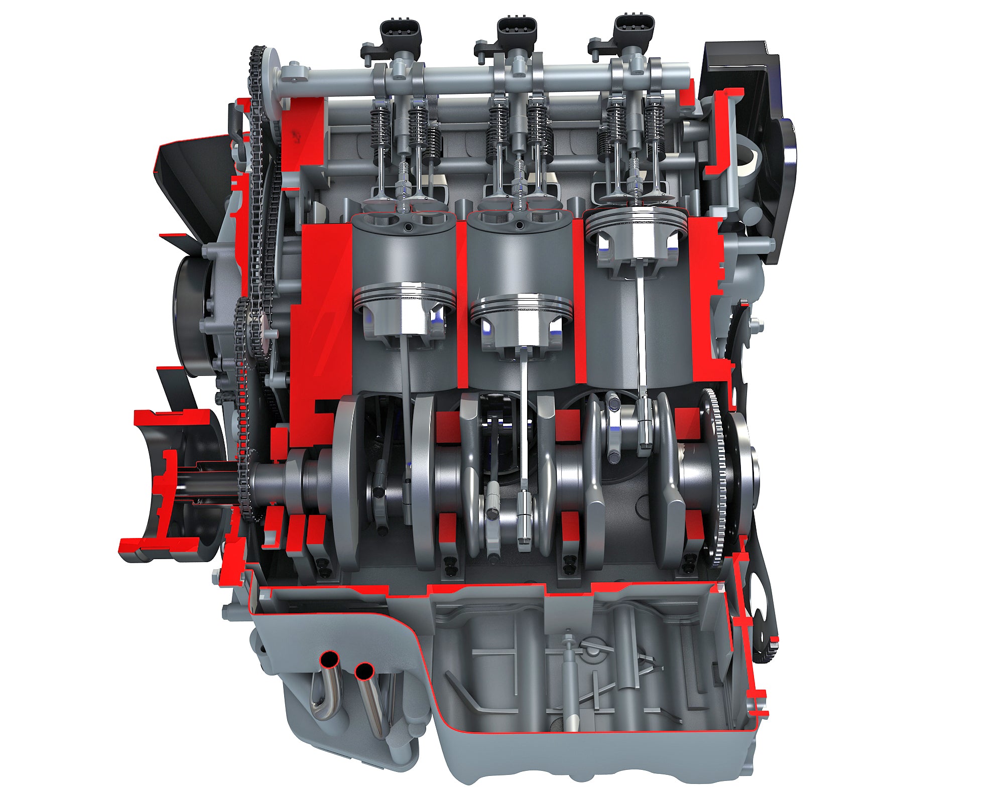 Sectioned Engine 3D Models