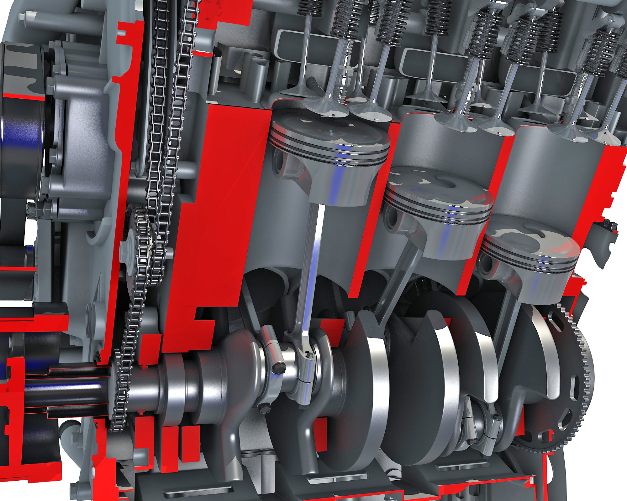 Sectioned Engine 3D Models
