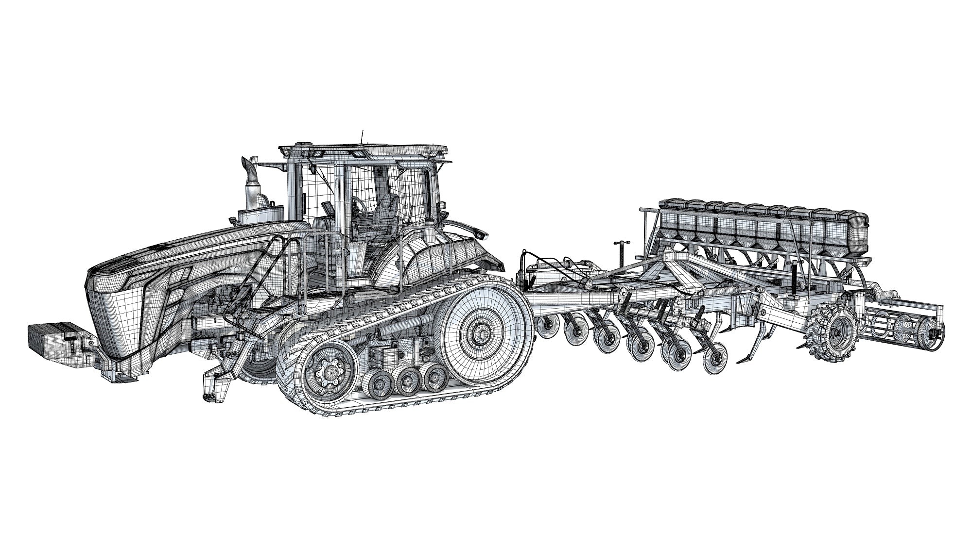 Tractor with Seed Drill