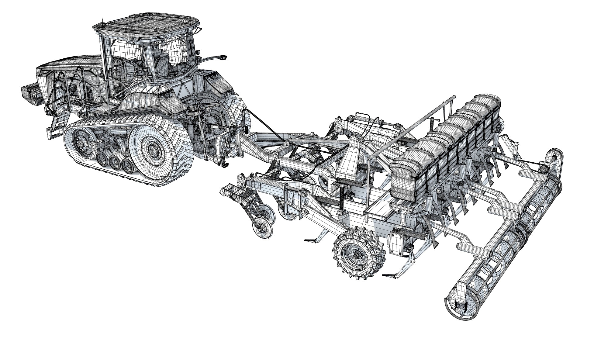 Tractor with Seed Drill