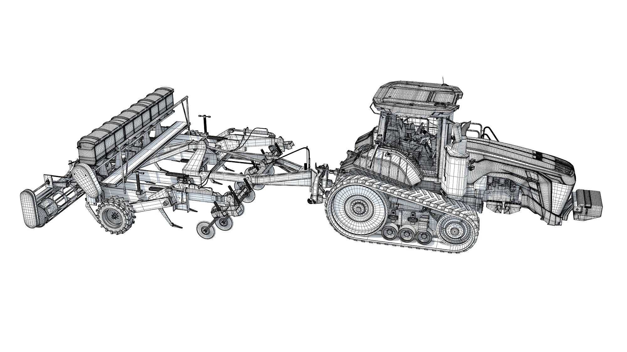 Tractor with Seed Drill
