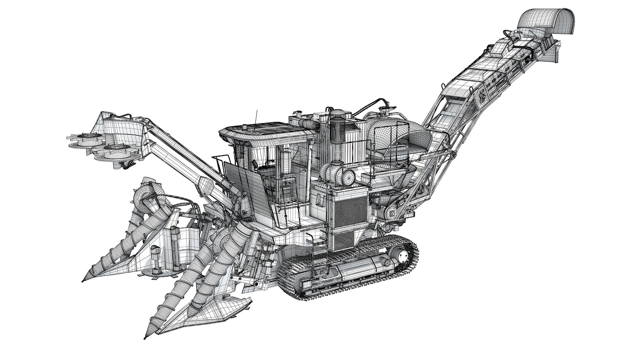 Sugar Cane Harvester 3D Model