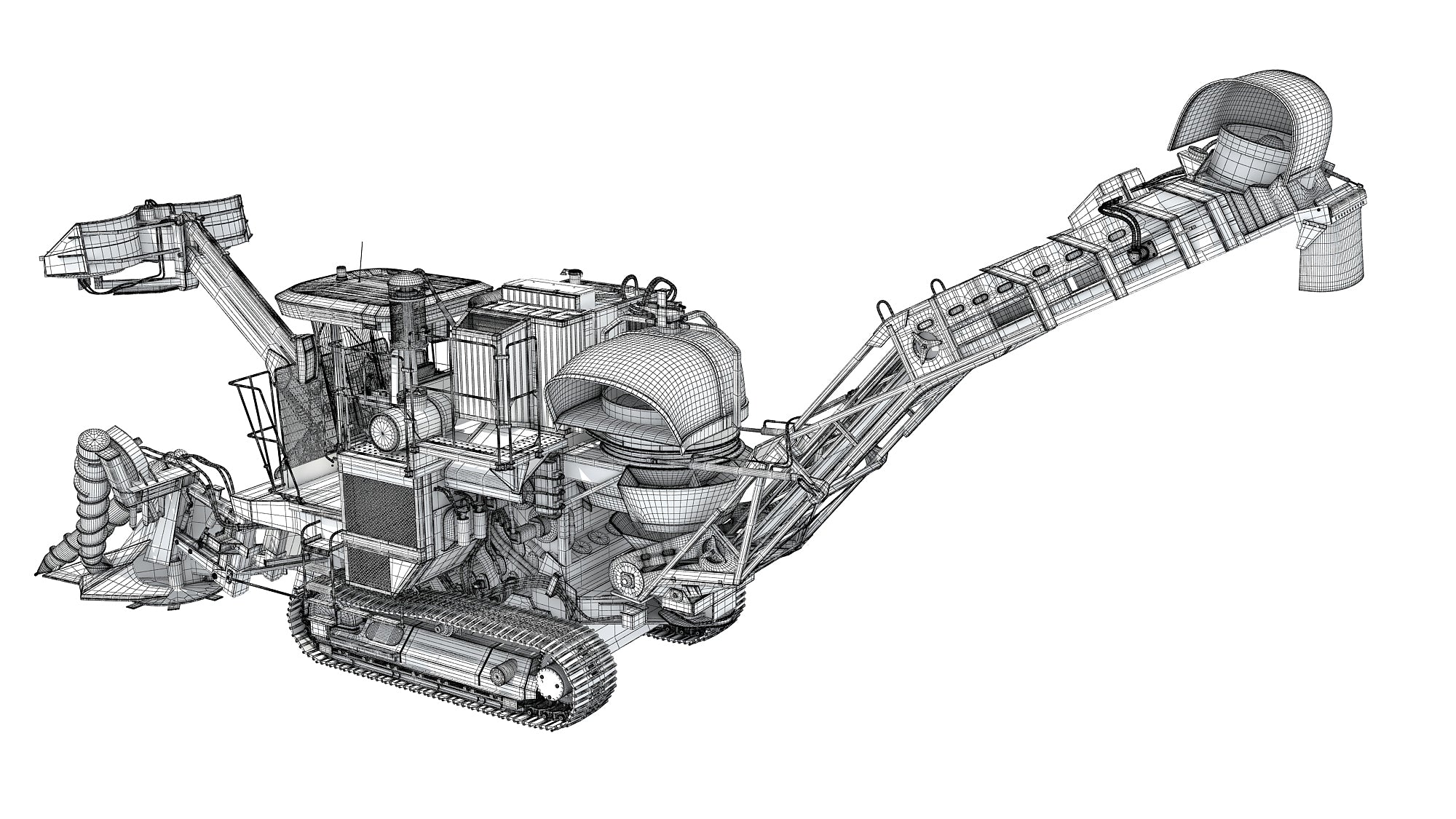 Sugar Cane Harvester 3D Model