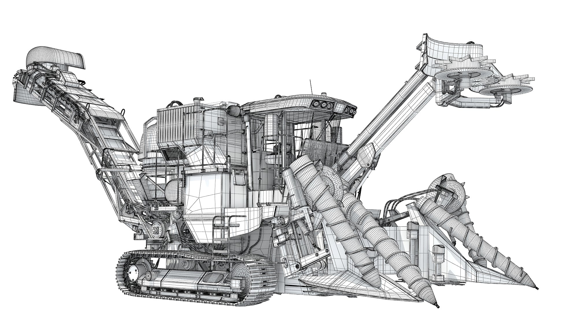 Sugar Cane Harvester 3D Model