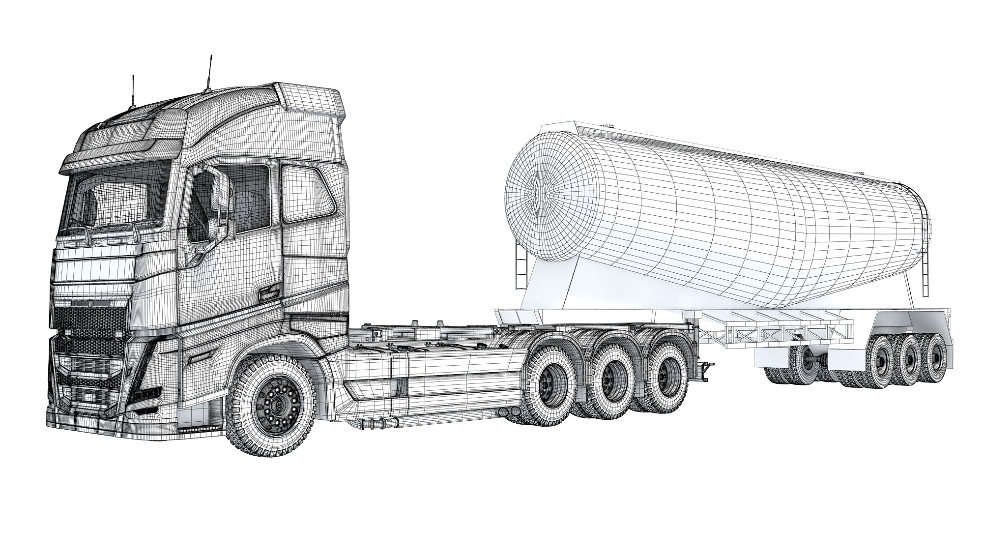 Truck with Tank Trailer