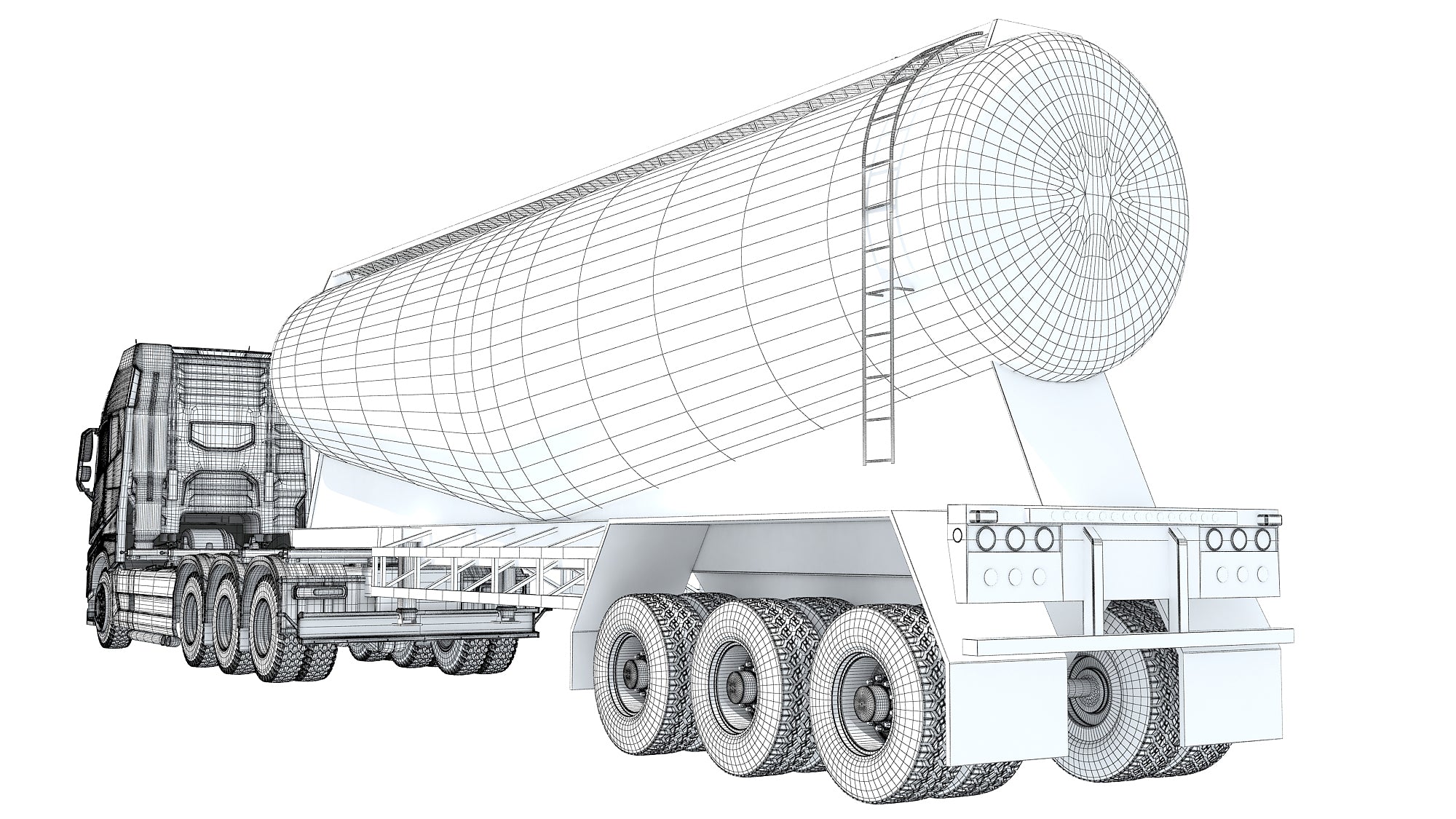 Truck with Tank Trailer