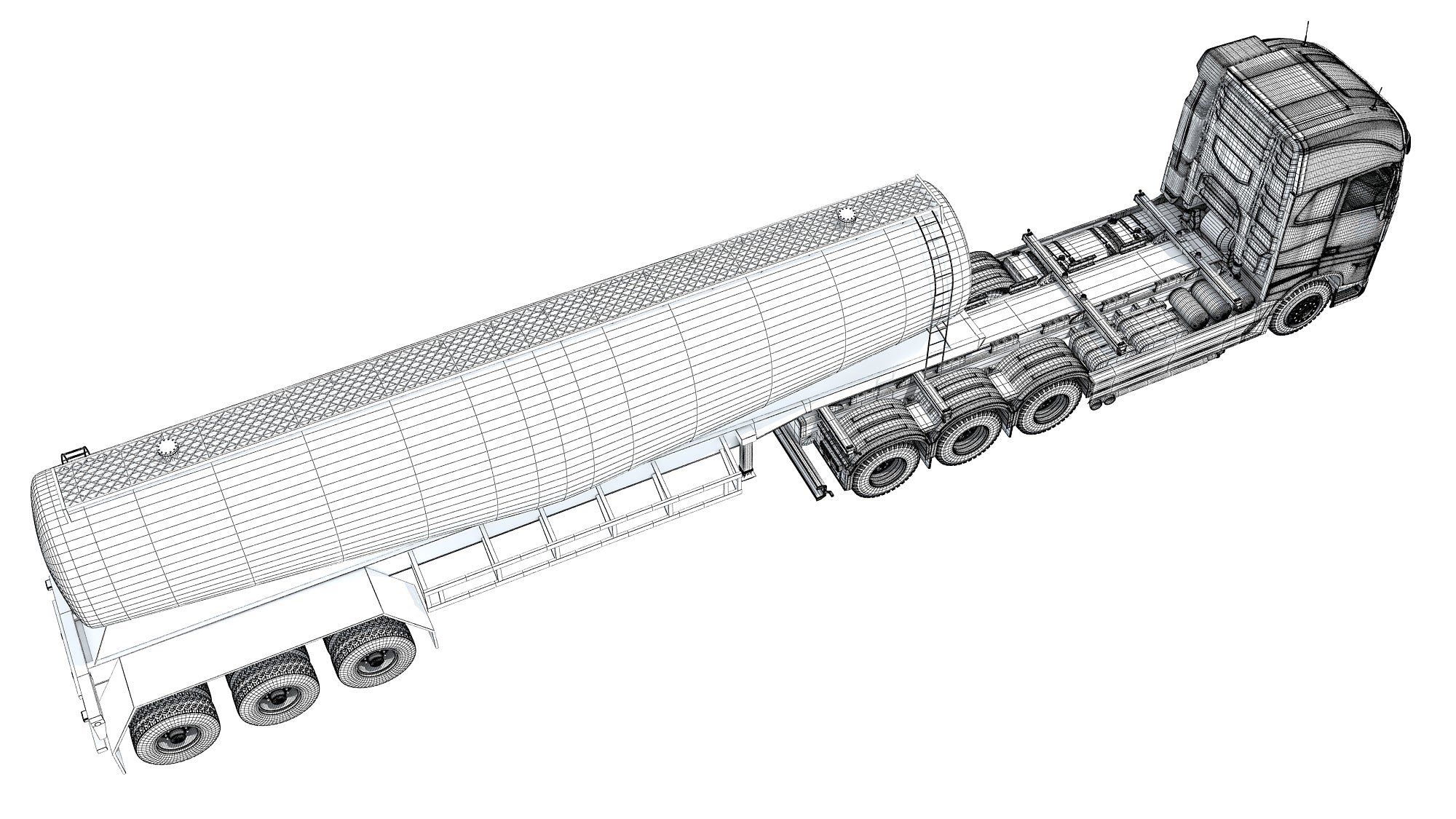 Truck with Tank Trailer