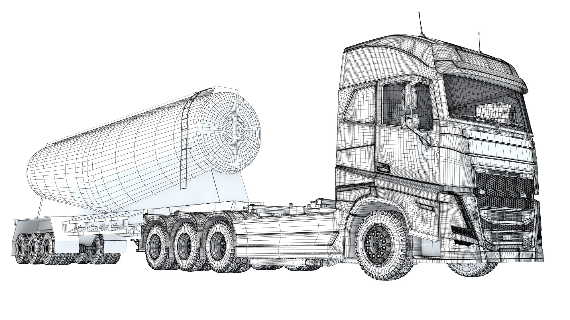 Truck with Tank Trailer