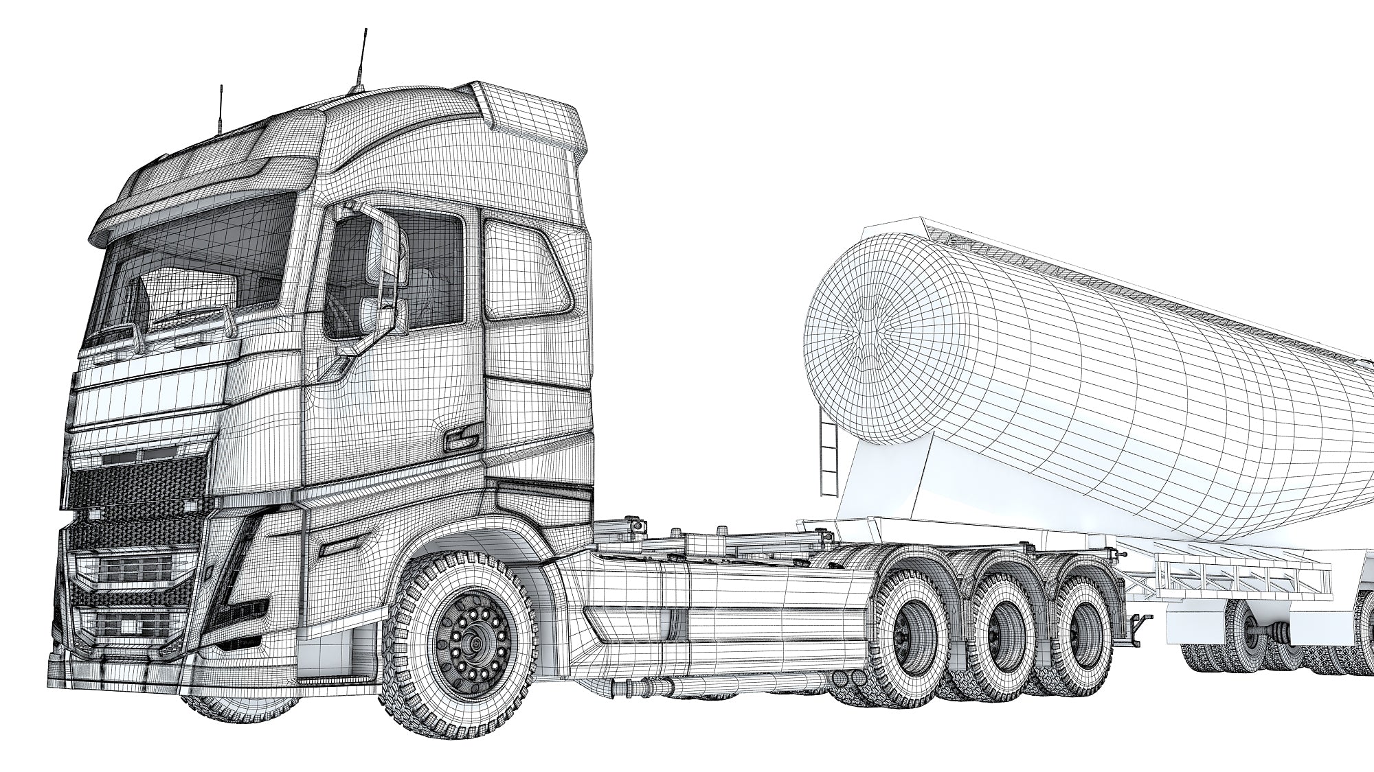 Truck with Tank Trailer