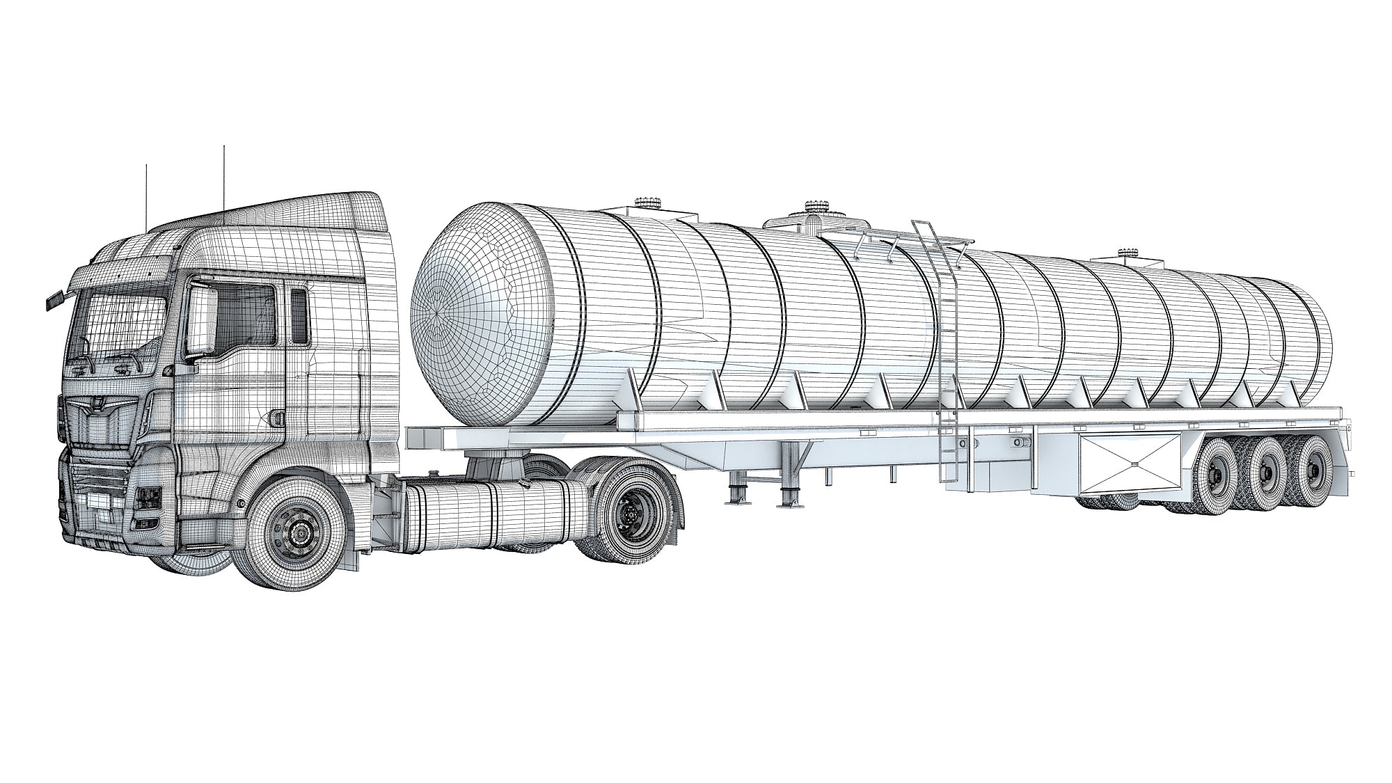 Truck with Tank Semitrailer