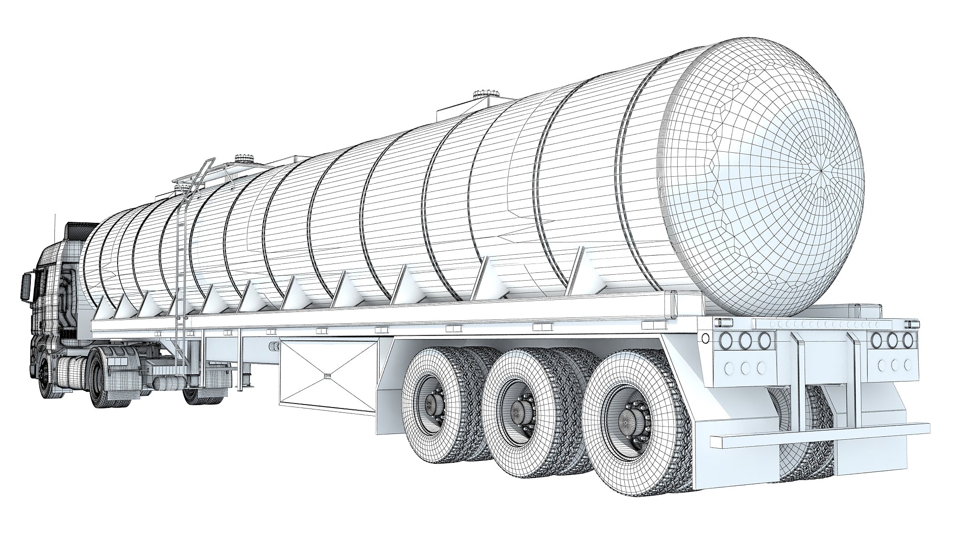 Truck with Tank Semitrailer