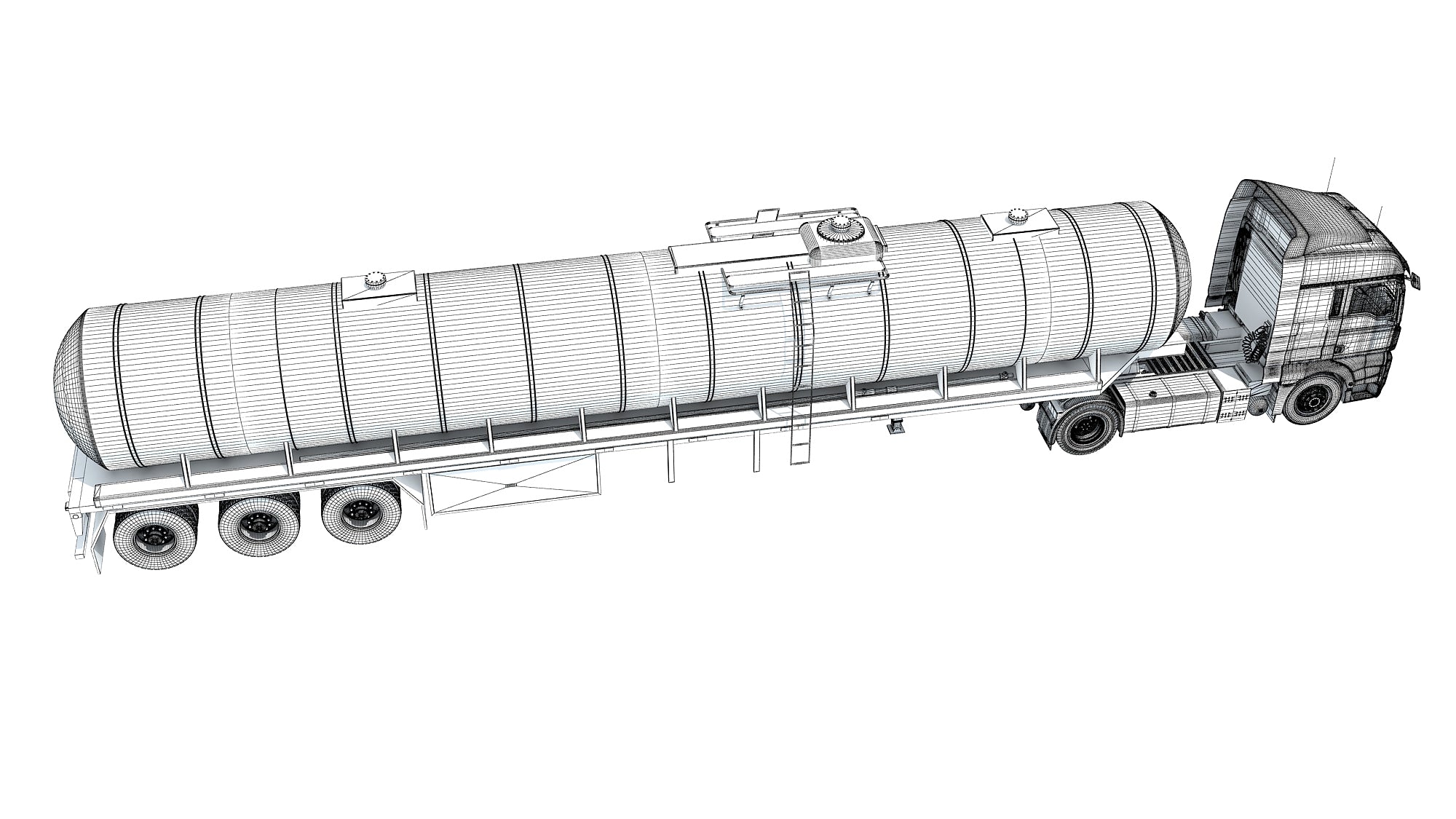 Truck with Tank Semitrailer
