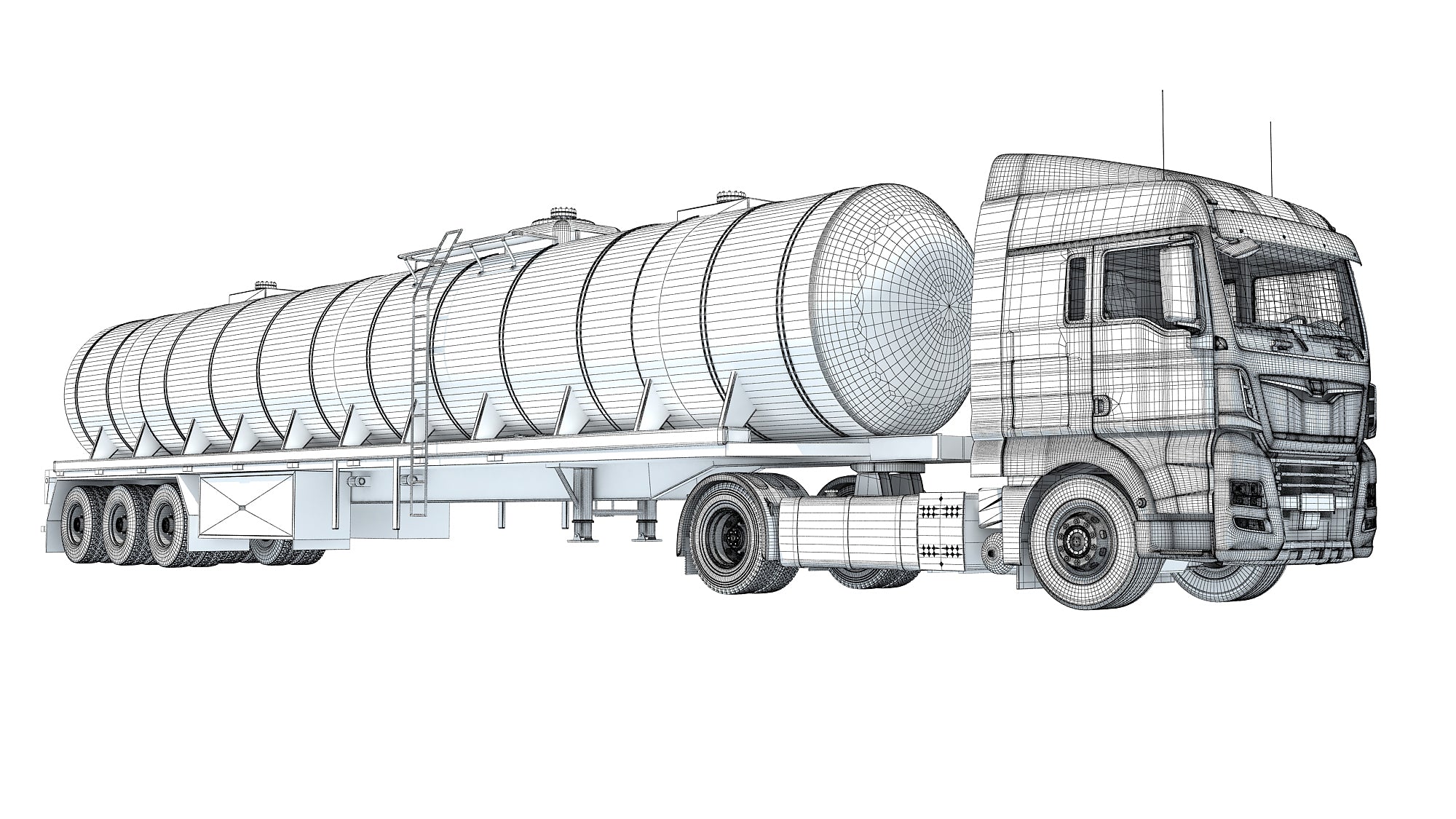 Truck with Tank Semitrailer