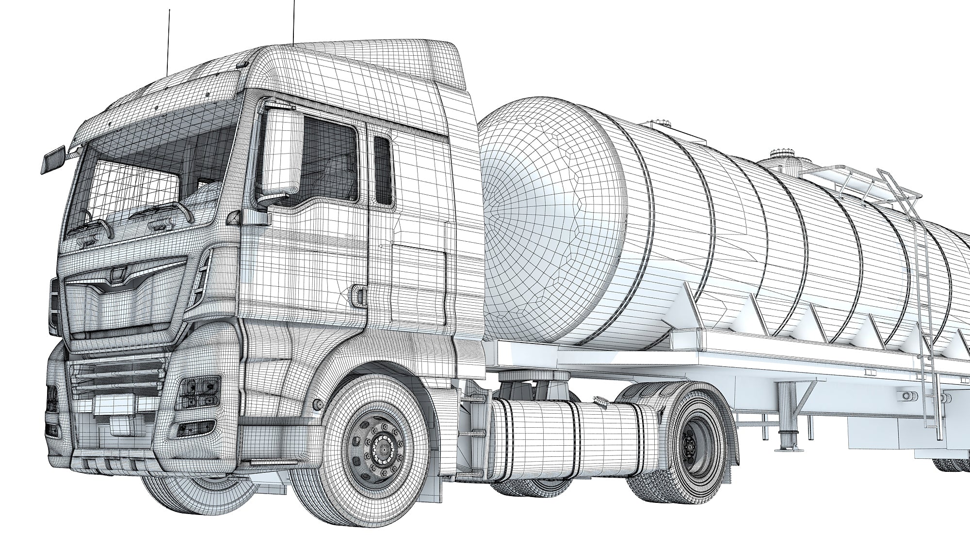 Truck with Tank Semitrailer