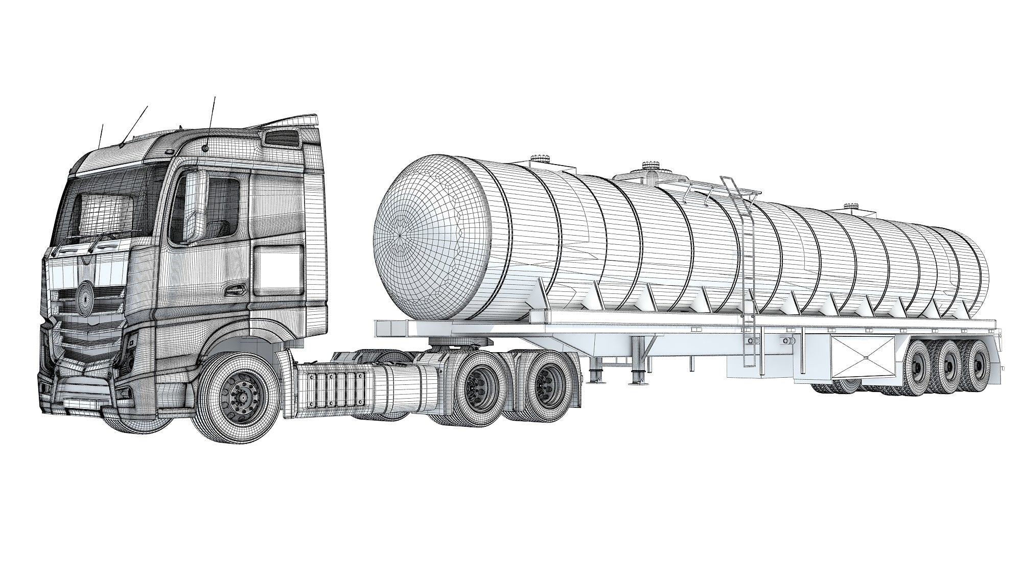 Truck with Tank Semitrailer