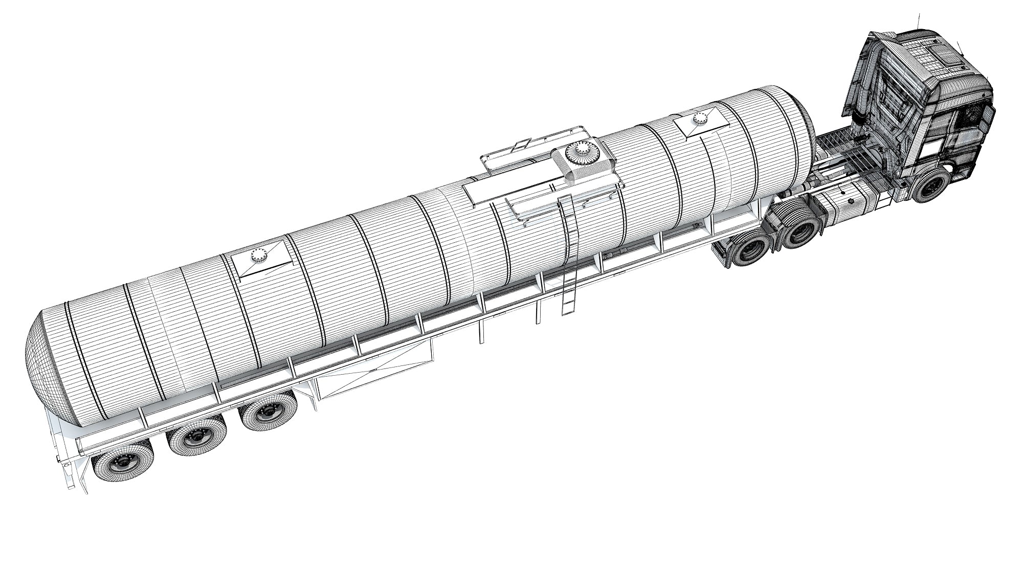 Truck with Tank Semitrailer