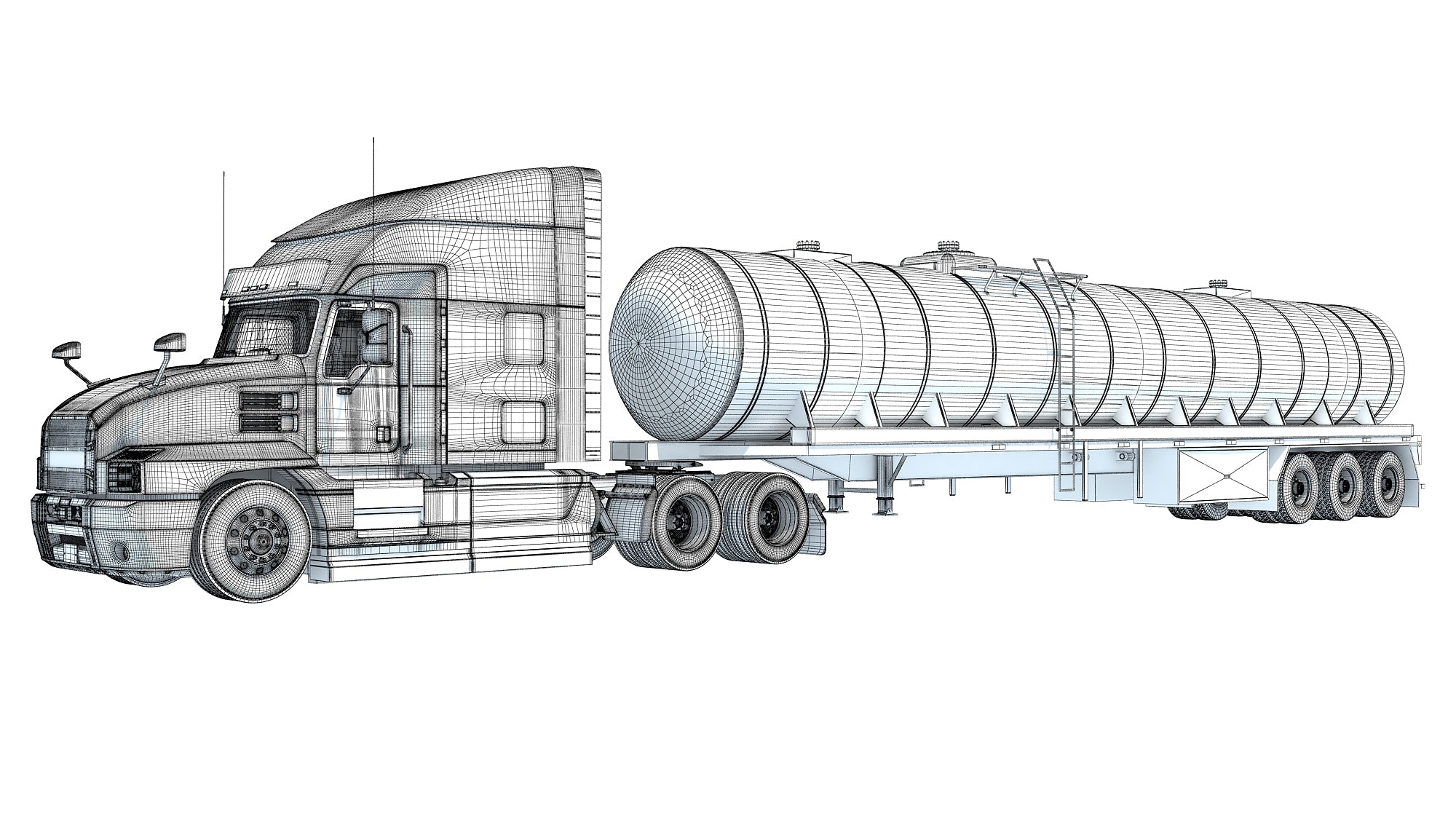Truck with Tank Semitrailer