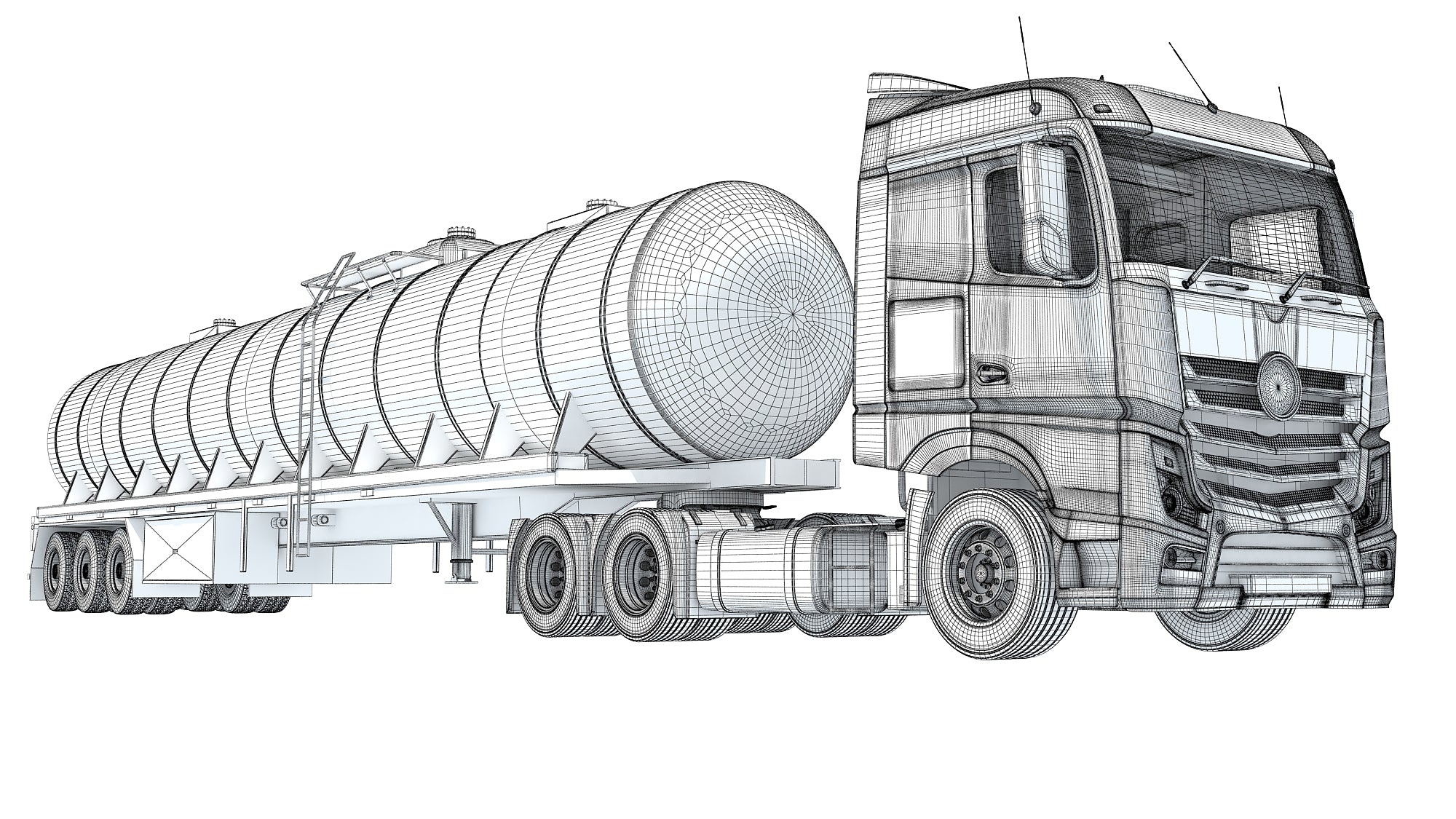 Truck with Tank Semitrailer