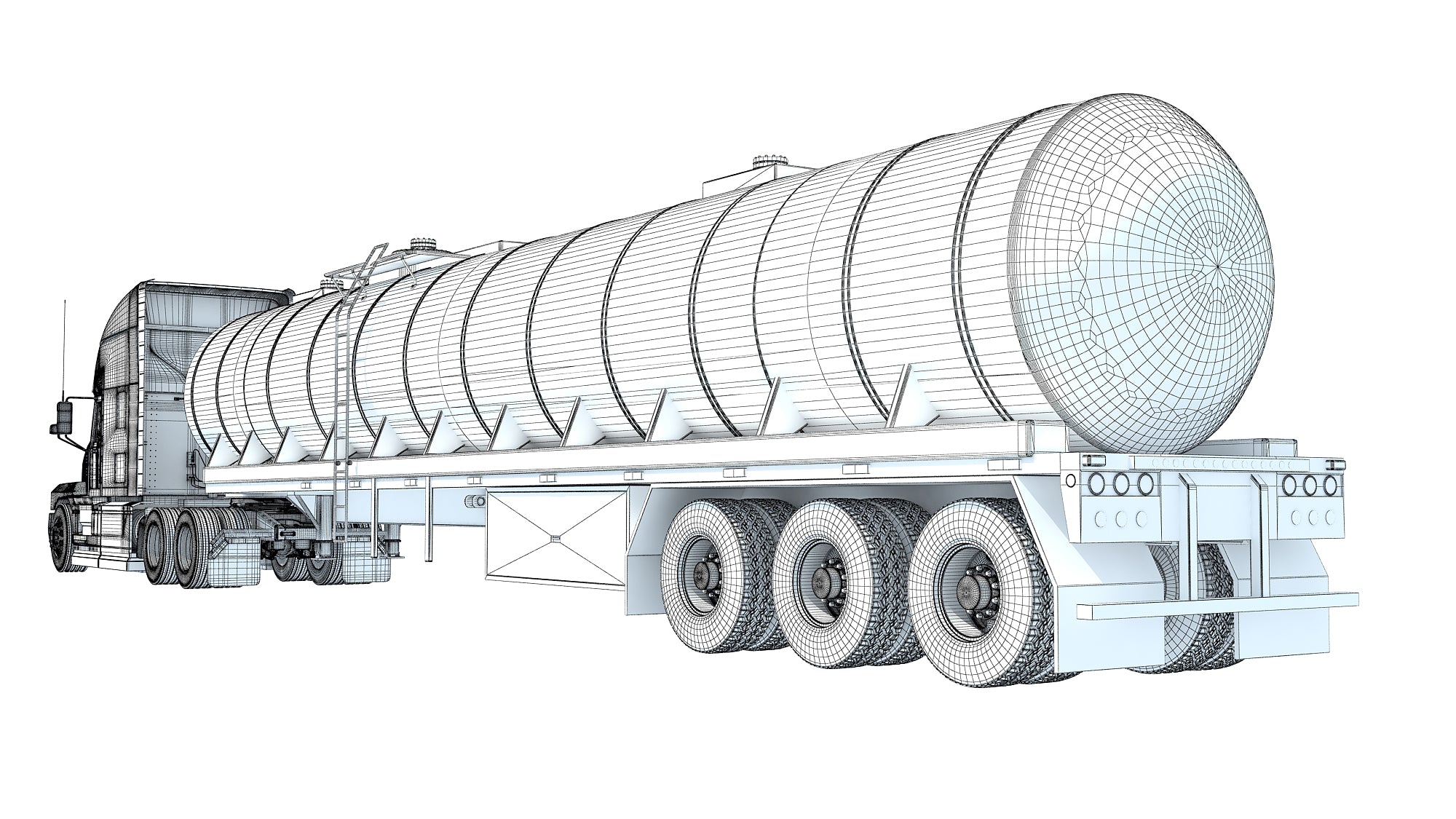 Truck with Tank Semitrailer