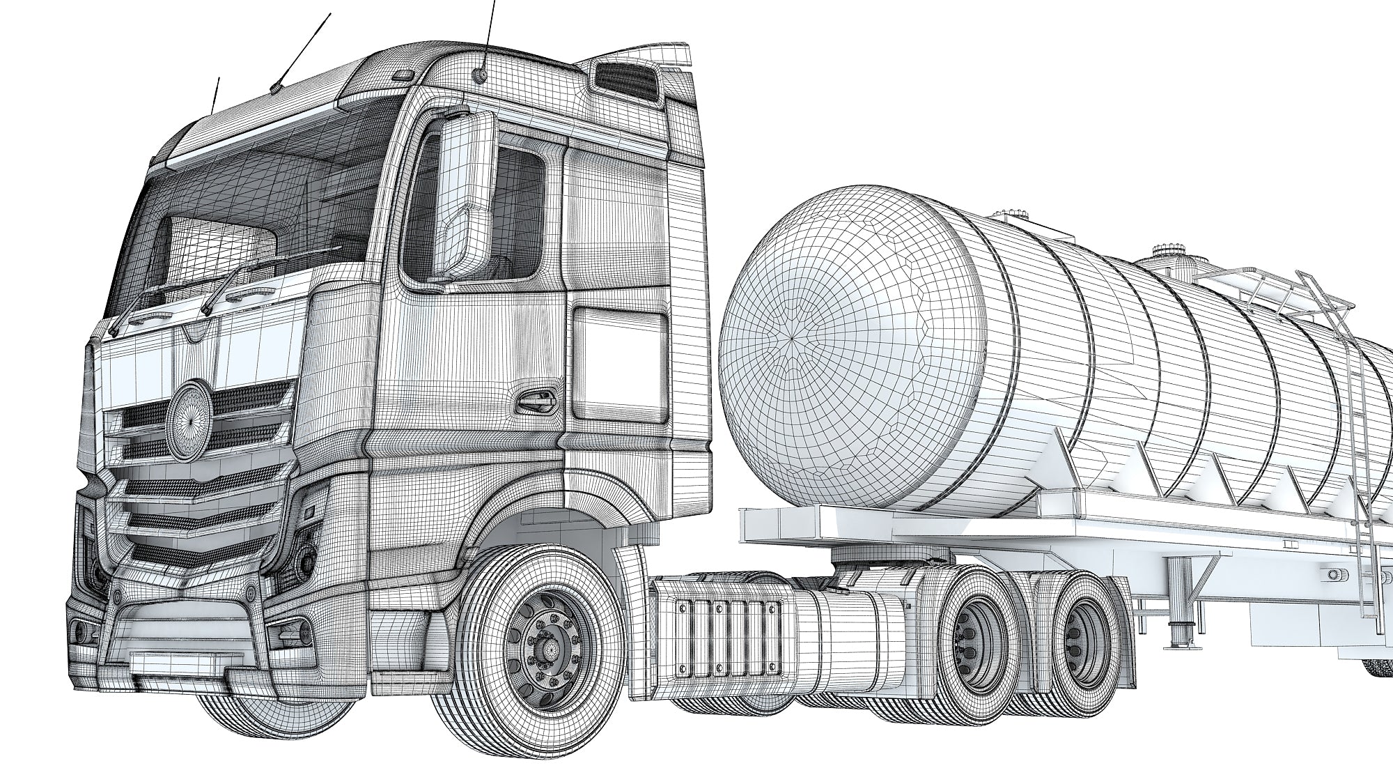 Truck with Tank Semitrailer