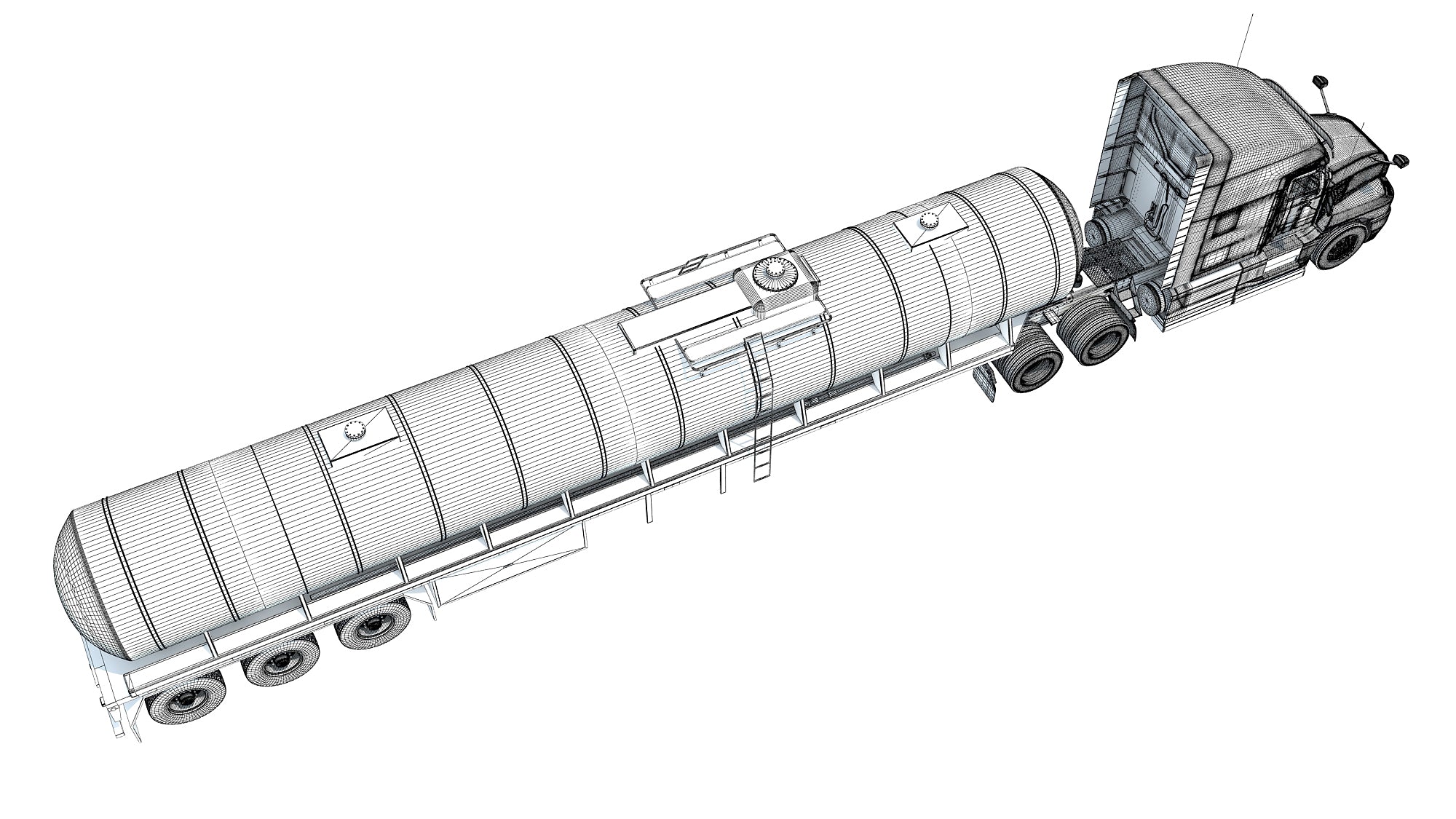Truck with Tank Semitrailer