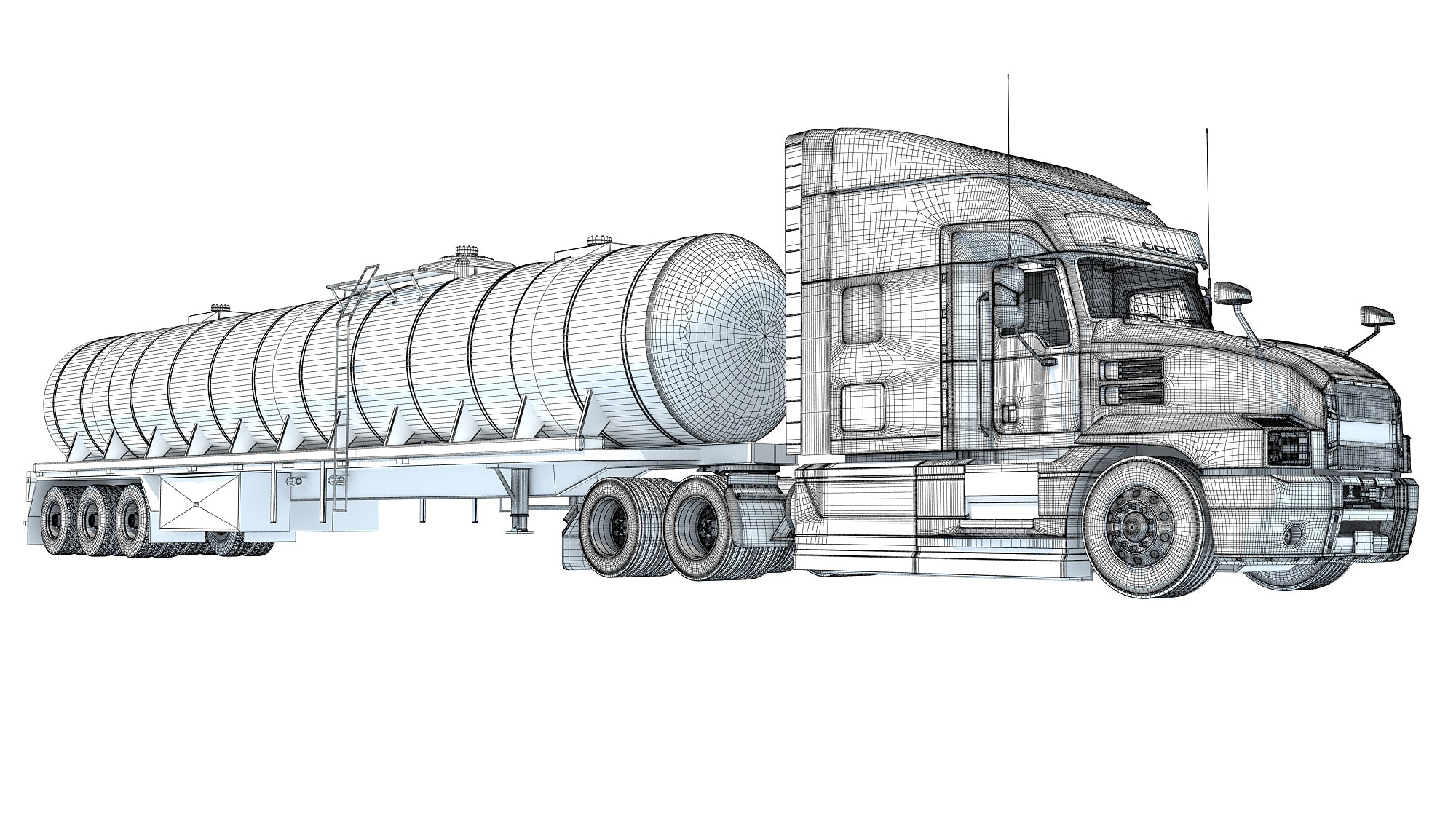 Truck with Tank Semitrailer