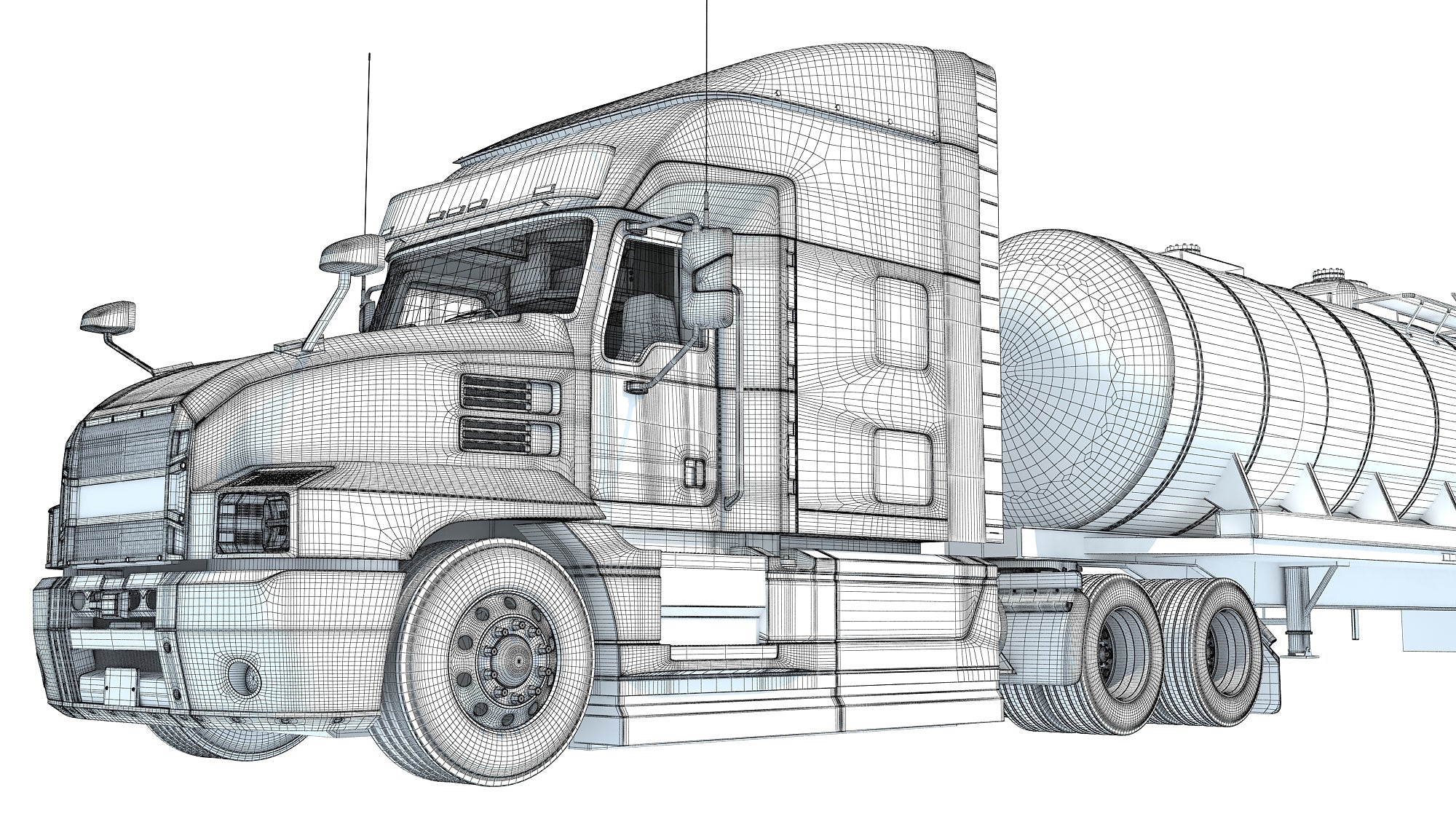 Truck with Tank Semitrailer