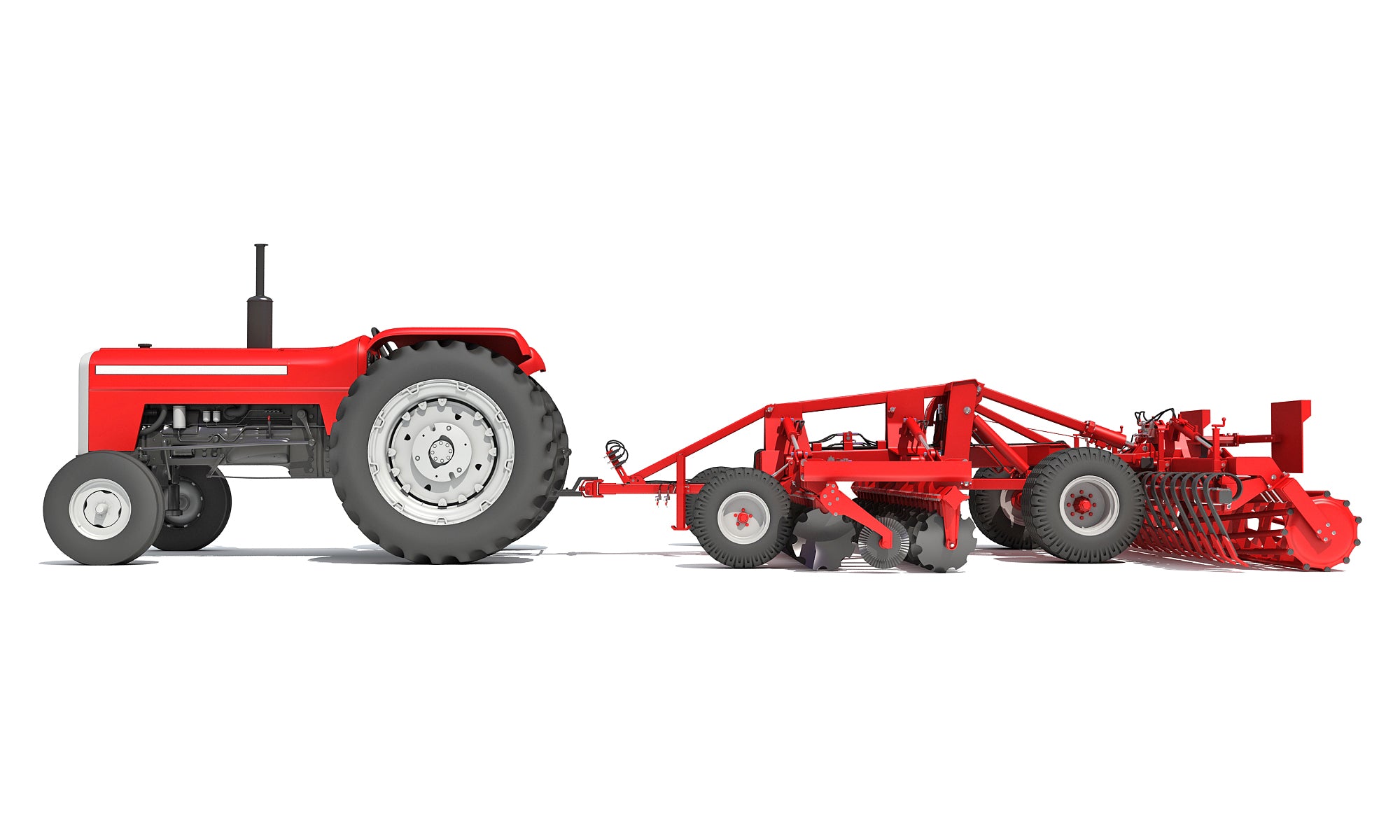 Tractor with Disc Harrow