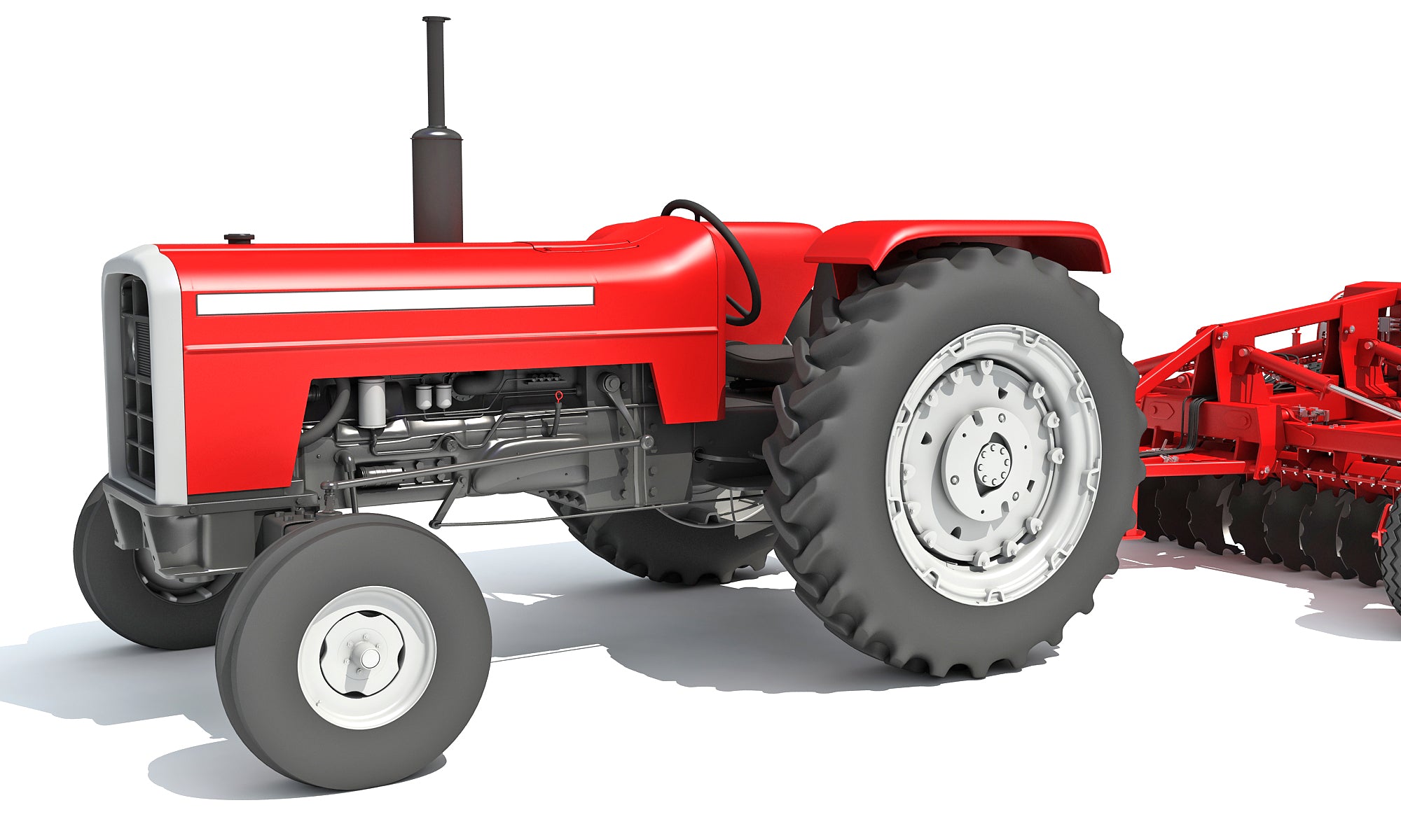 Tractor with Disc Harrow