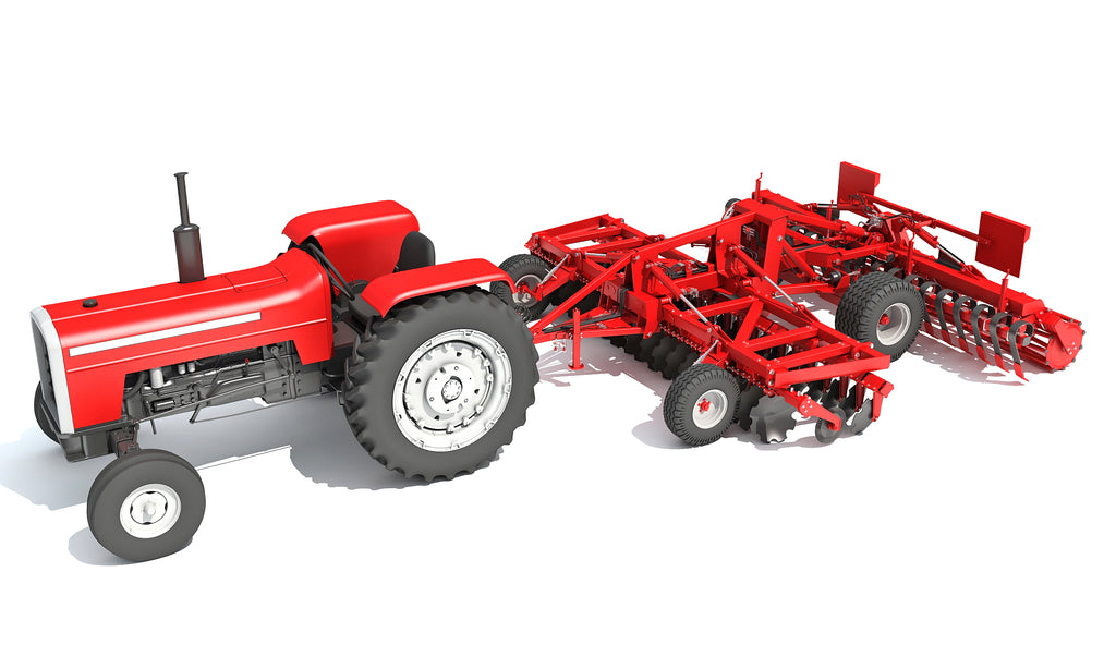 Tractor with Disc Harrow