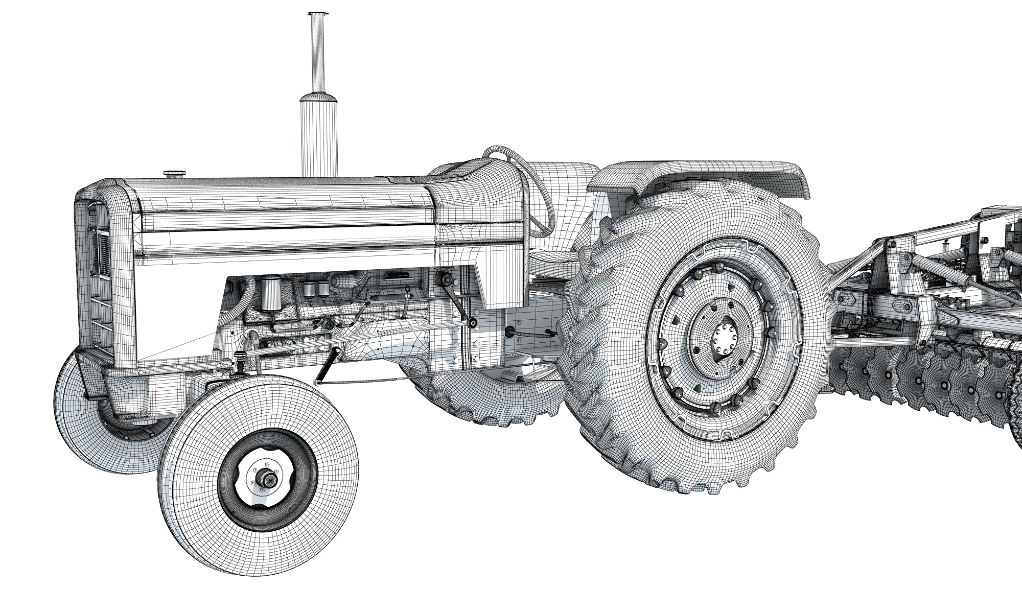 Tractor with Disc Harrow