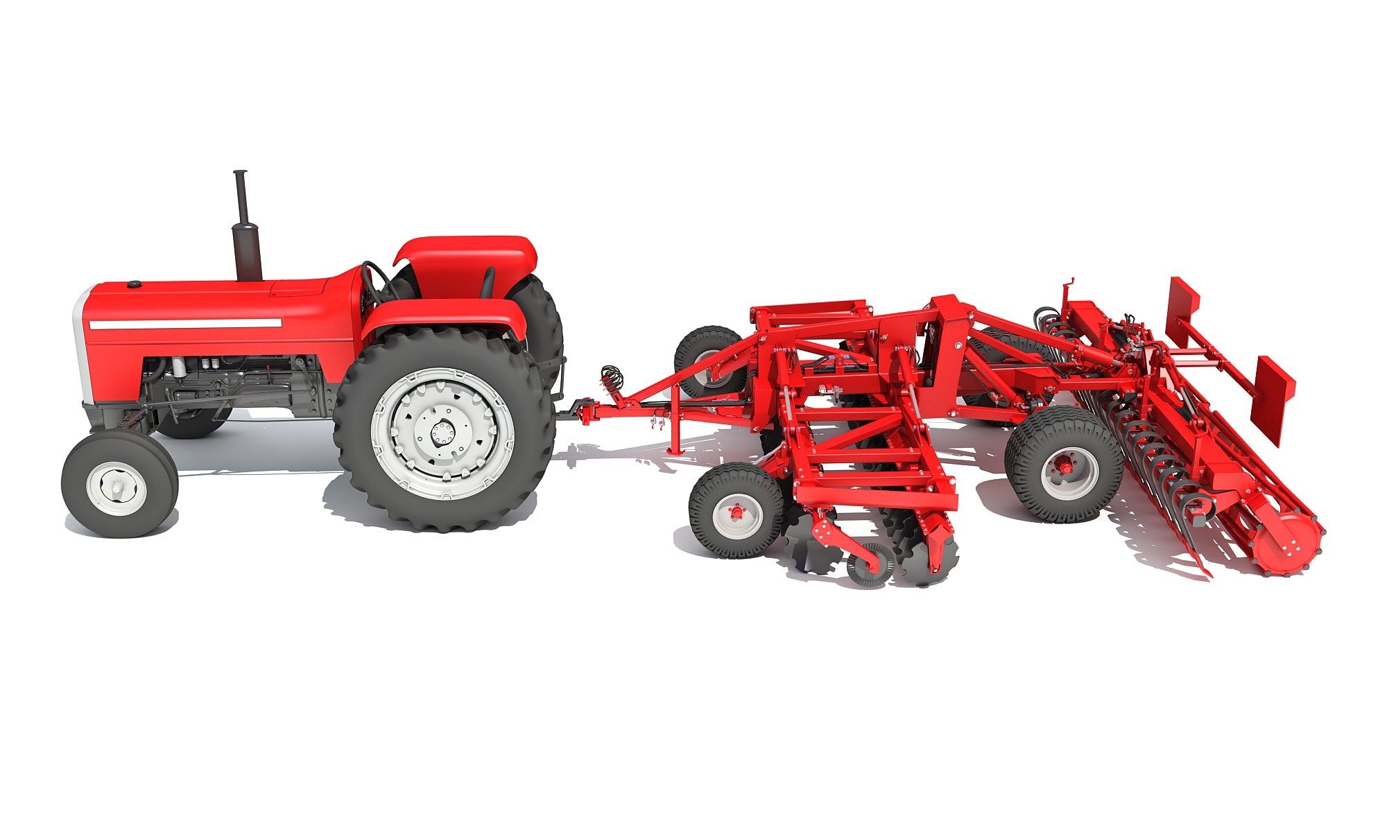 Tractor with Disc Harrow