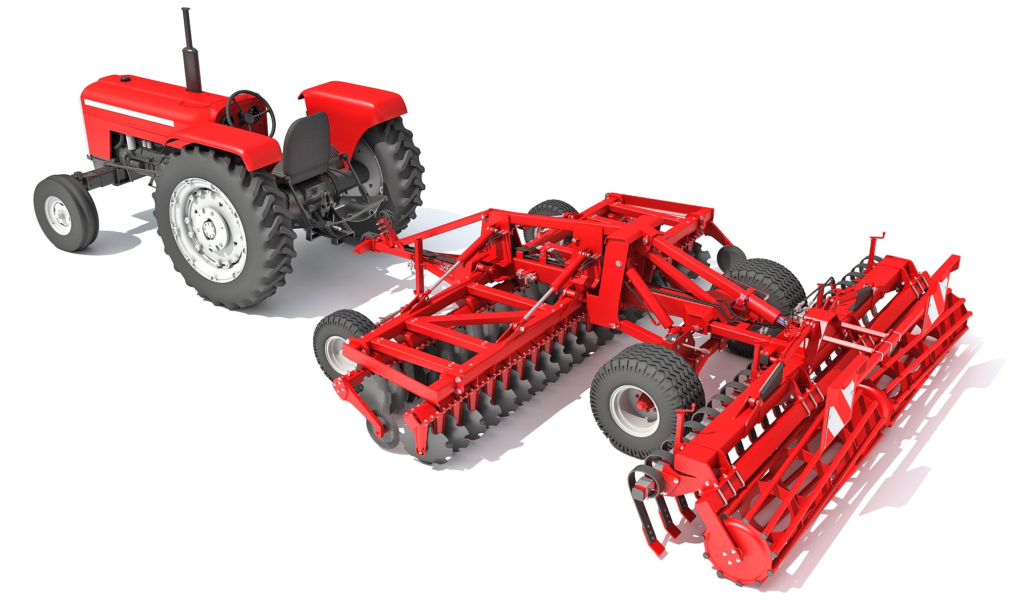 Tractor with Disc Harrow