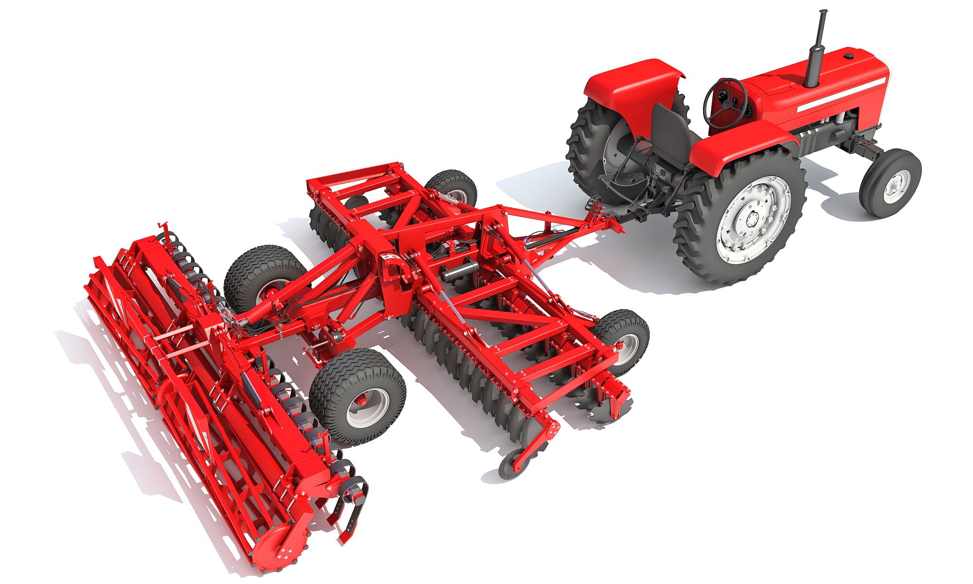 Tractor with Disc Harrow