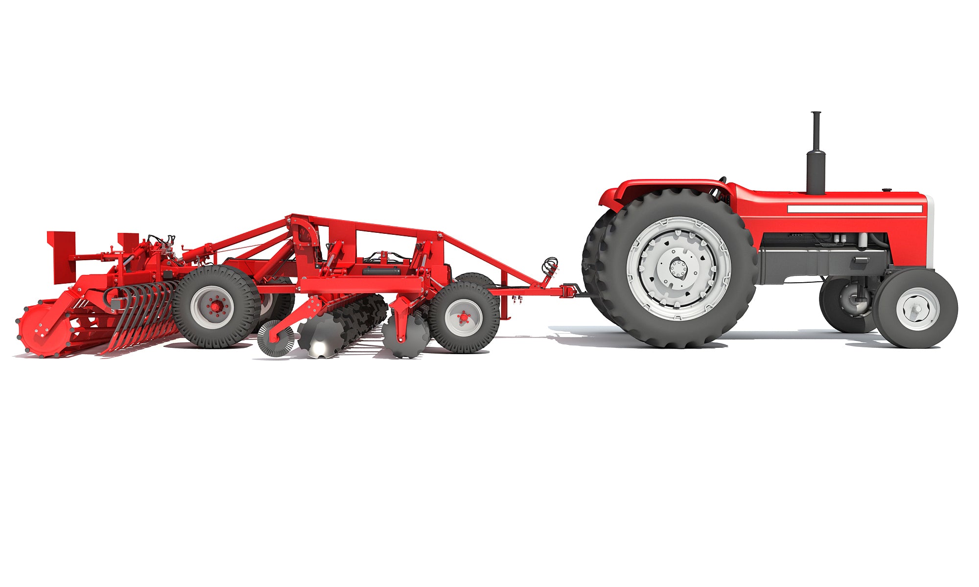 Tractor with Disc Harrow