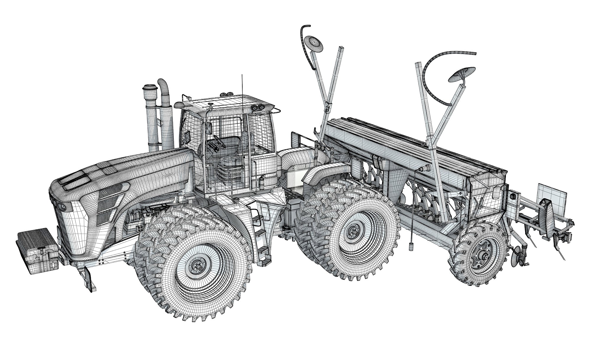 Tractor with Seed Drill