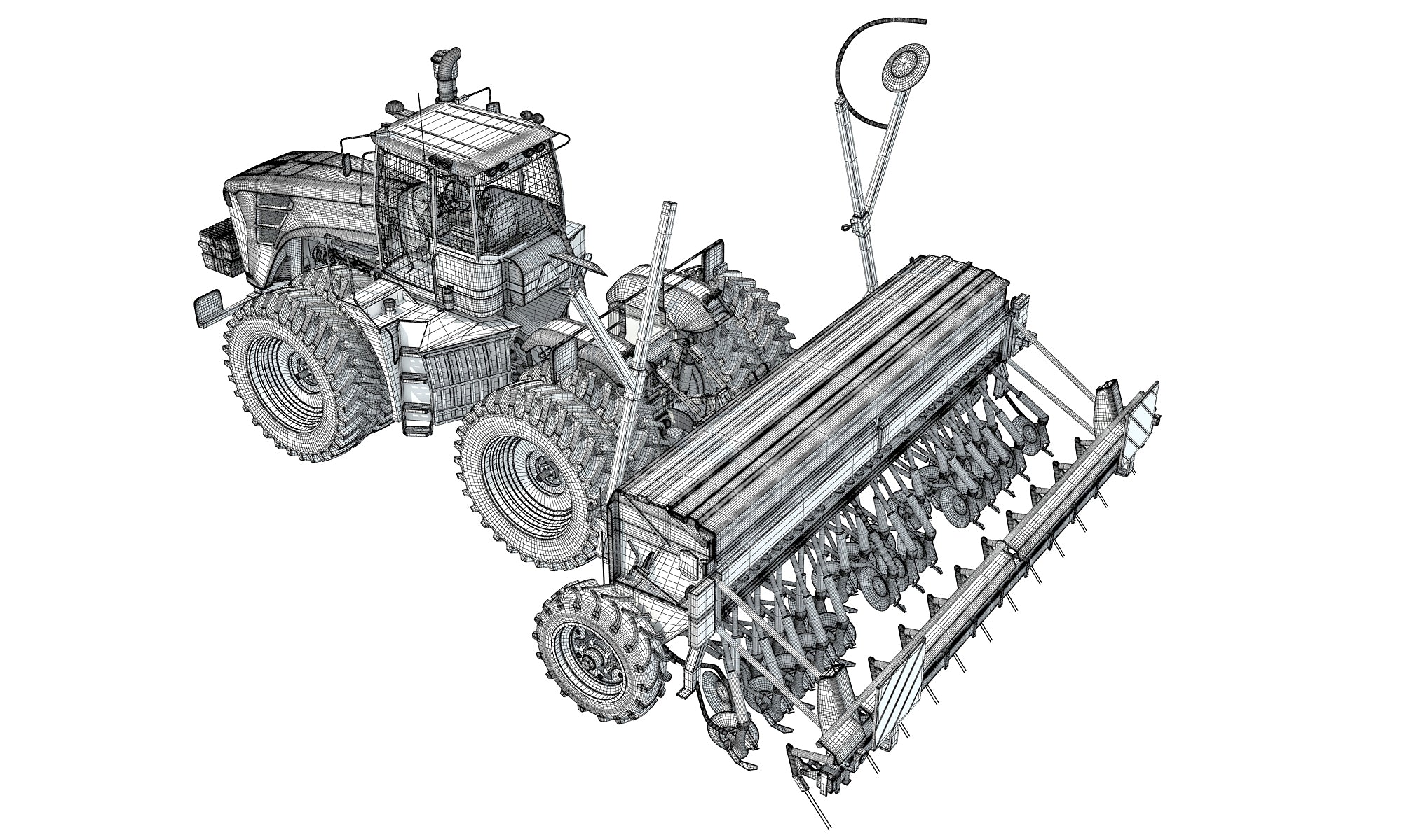 Tractor with Seed Drill