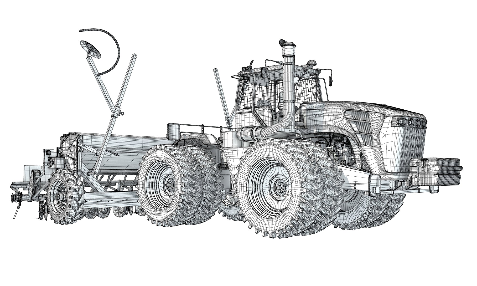 Tractor with Seed Drill