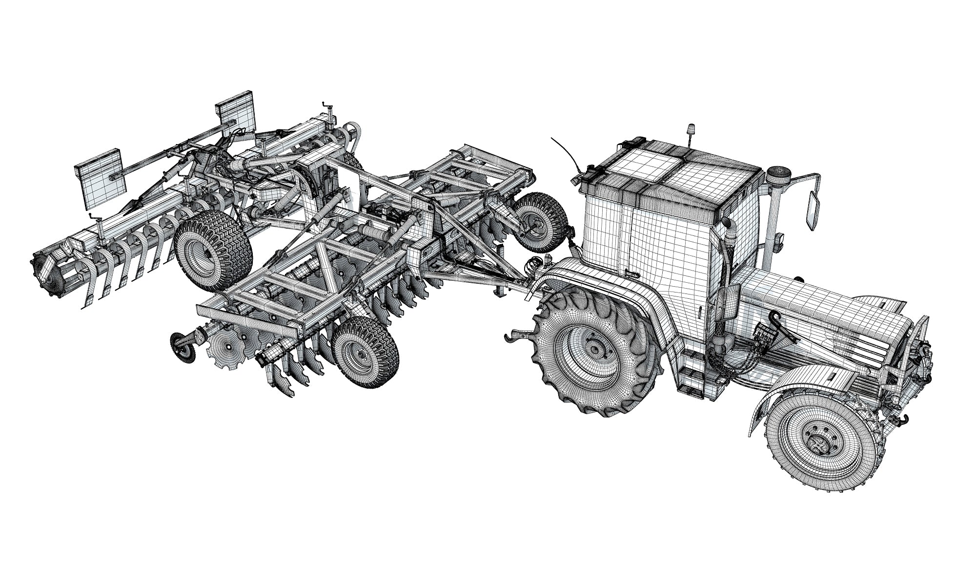 3D Tractor with Disc Harrow