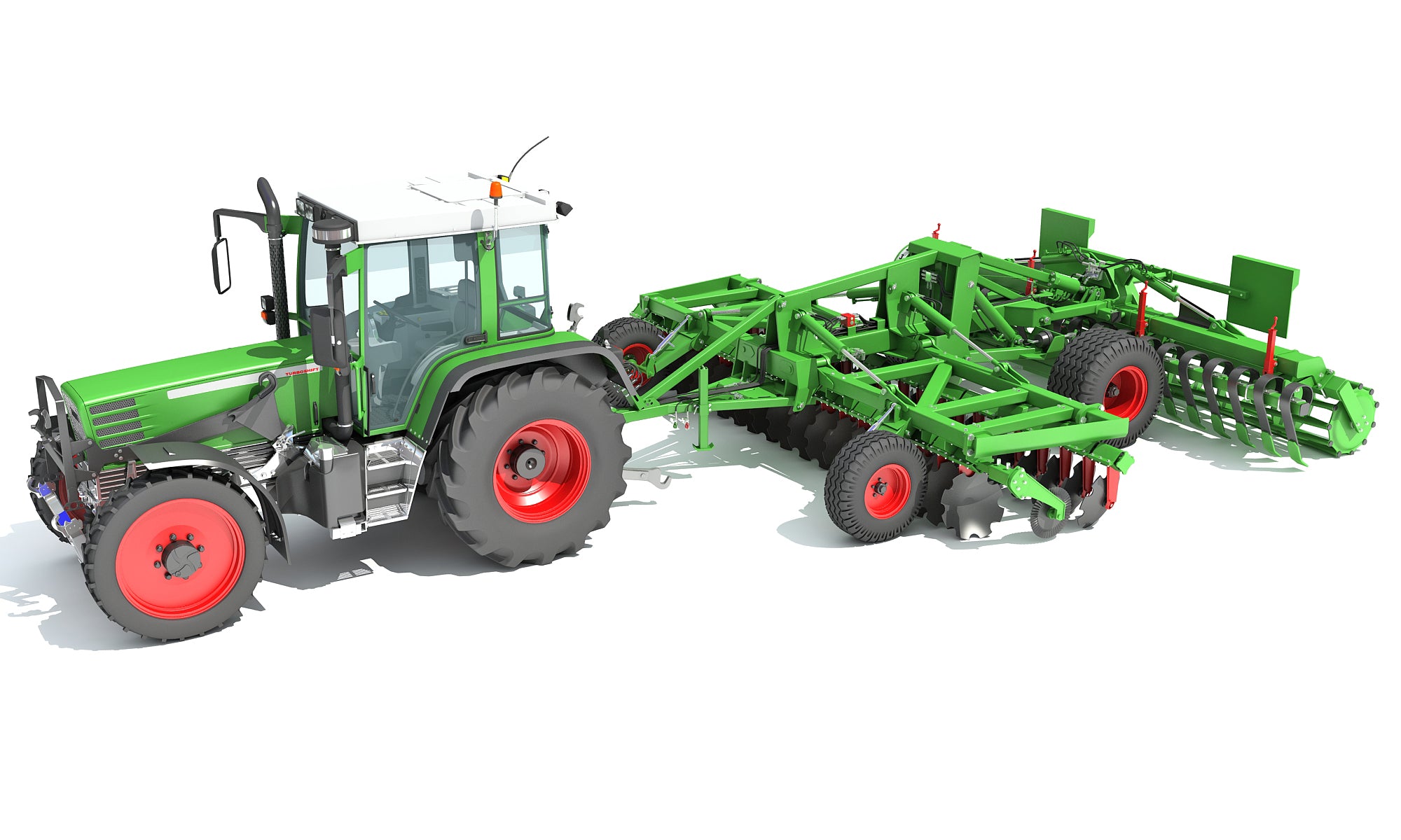 3D Tractor with Disc Harrow