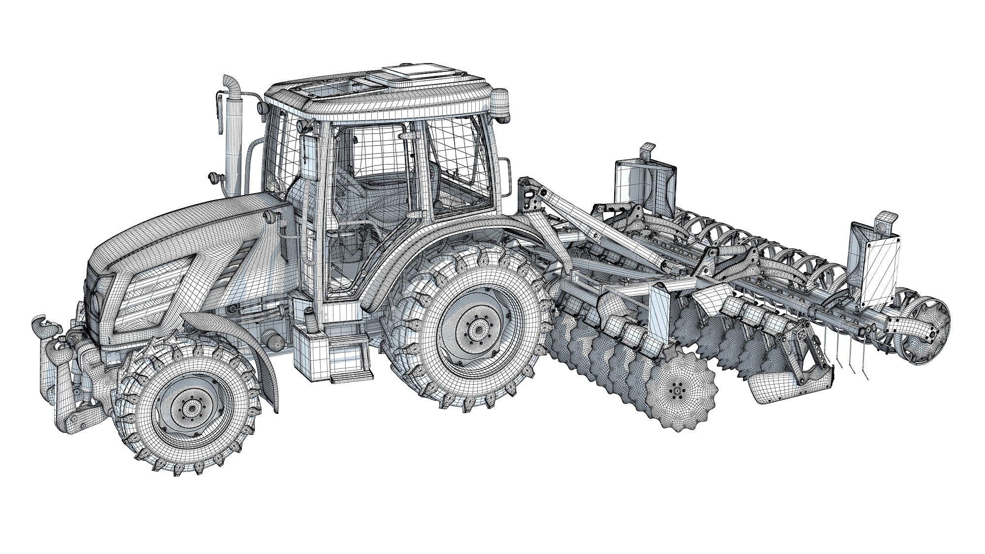 Tractor with Compact Disc Harrow