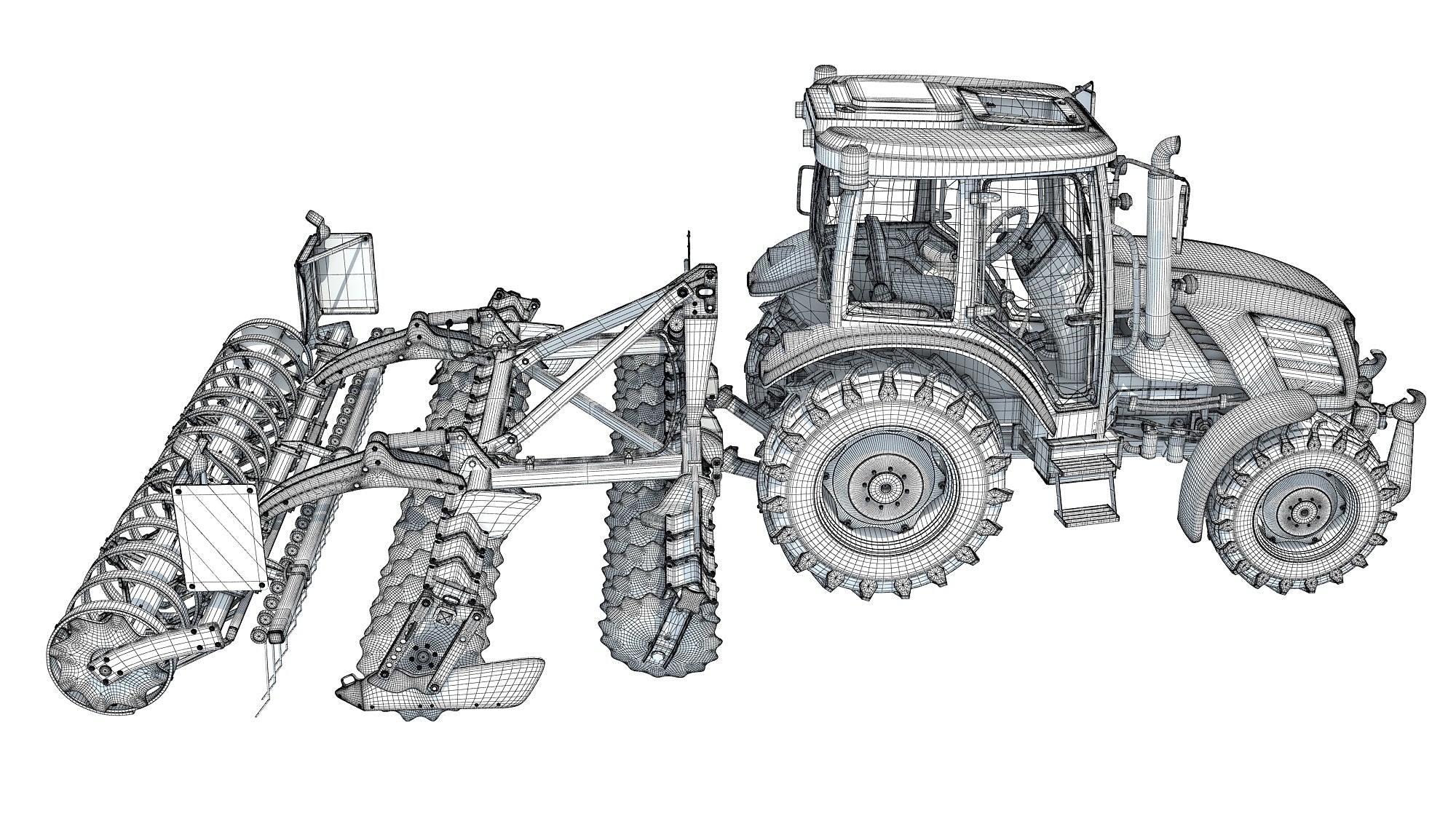 Tractor with Compact Disc Harrow