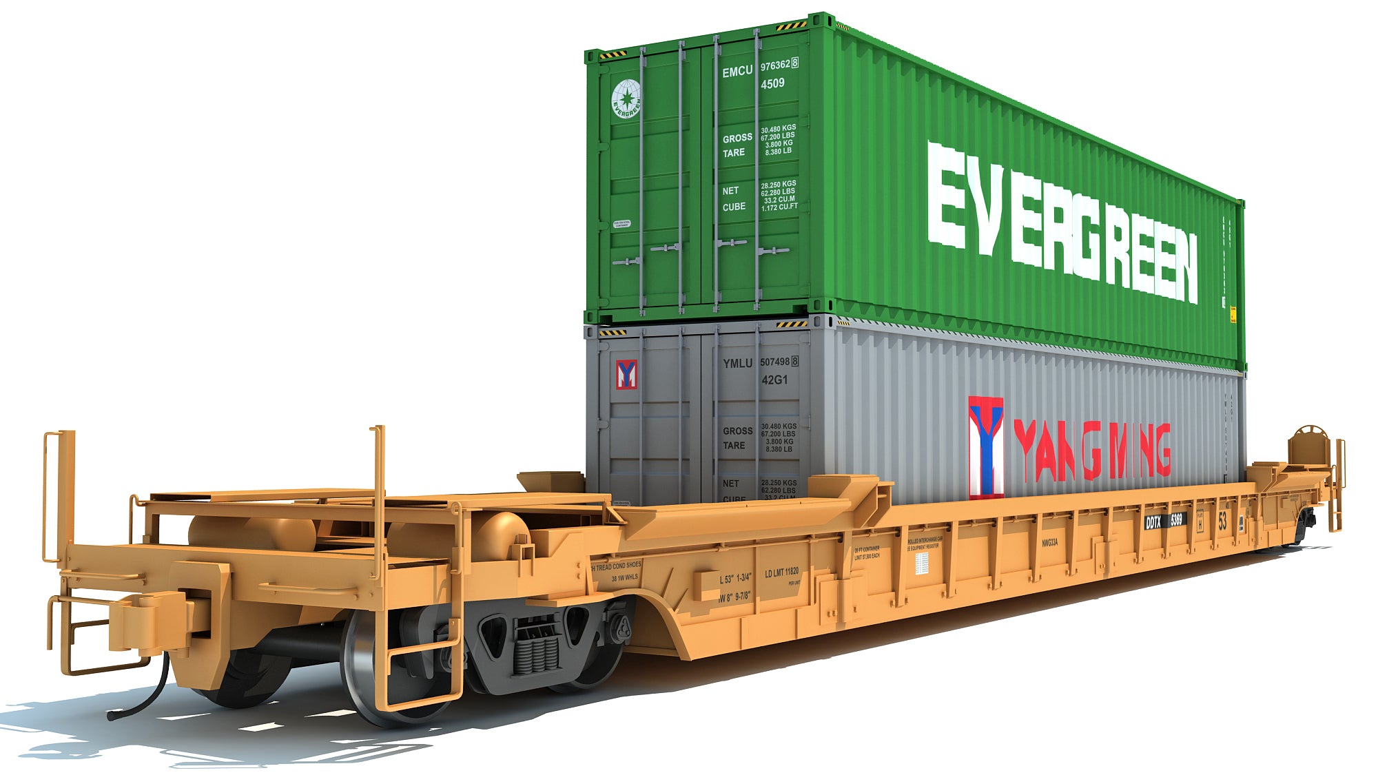 Train Car with Containers